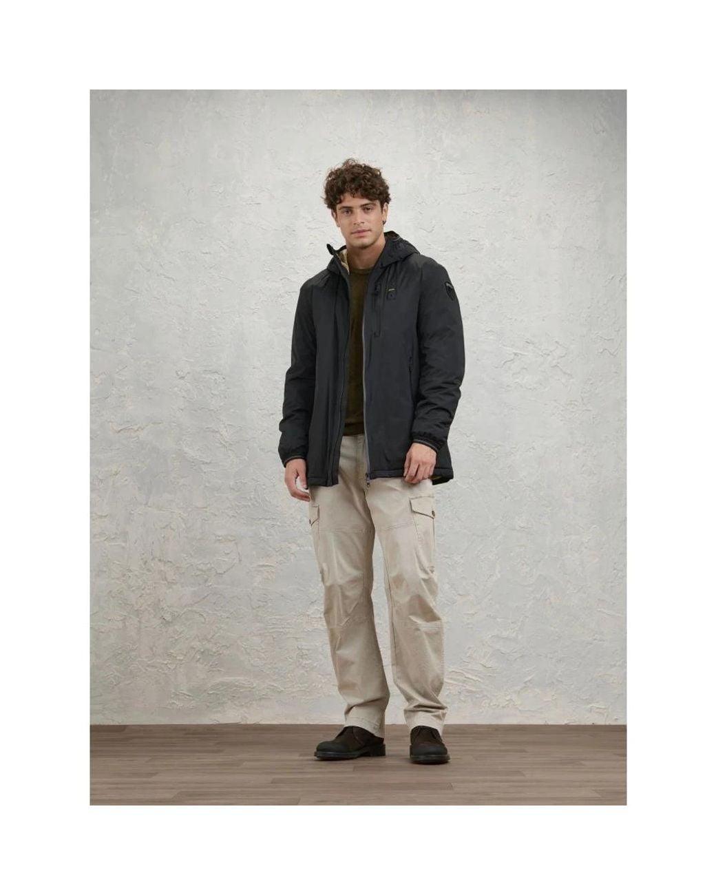 Winter Jackets Blauer pour homme en coloris Black