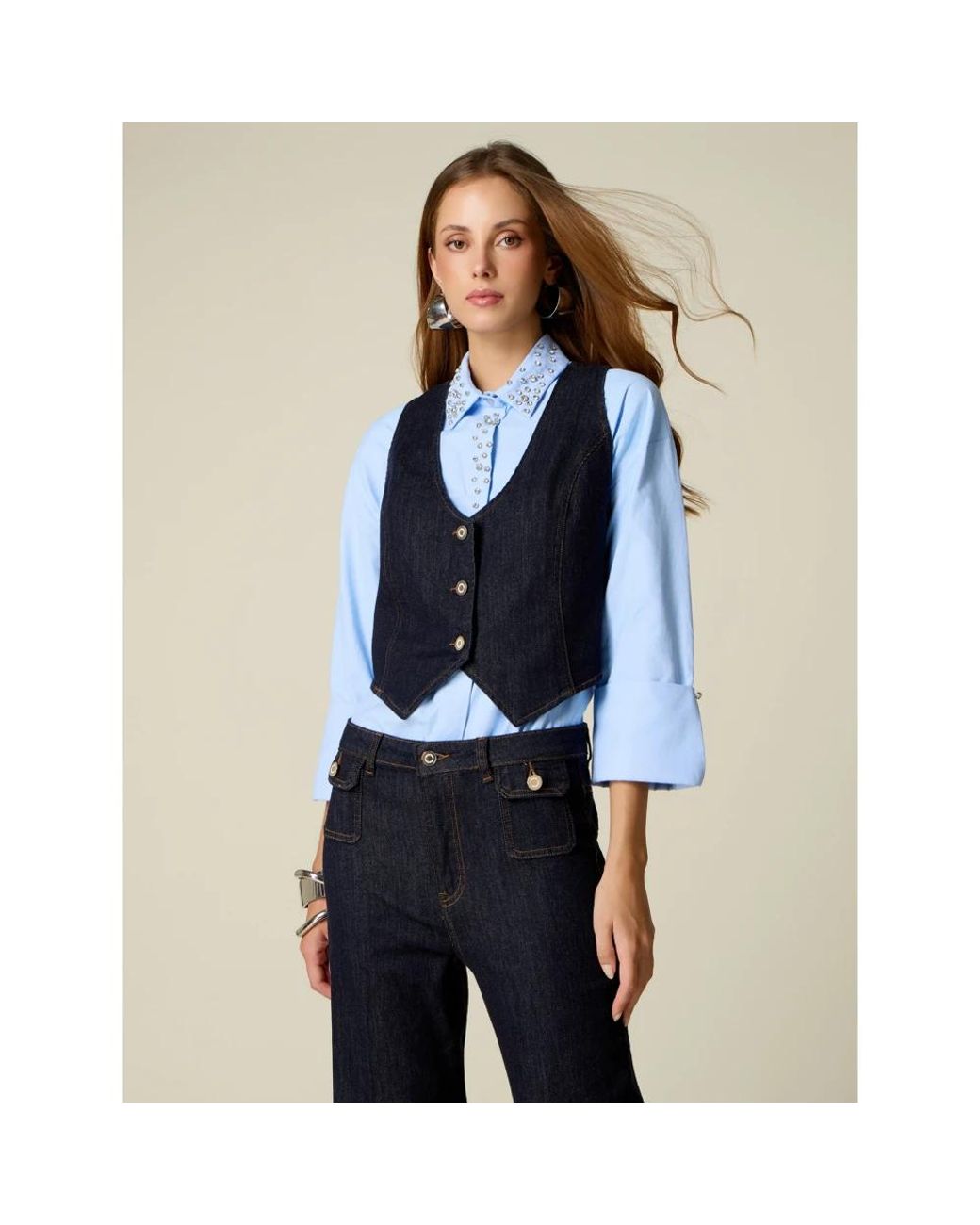 Suit Vests Oltre de color Blue