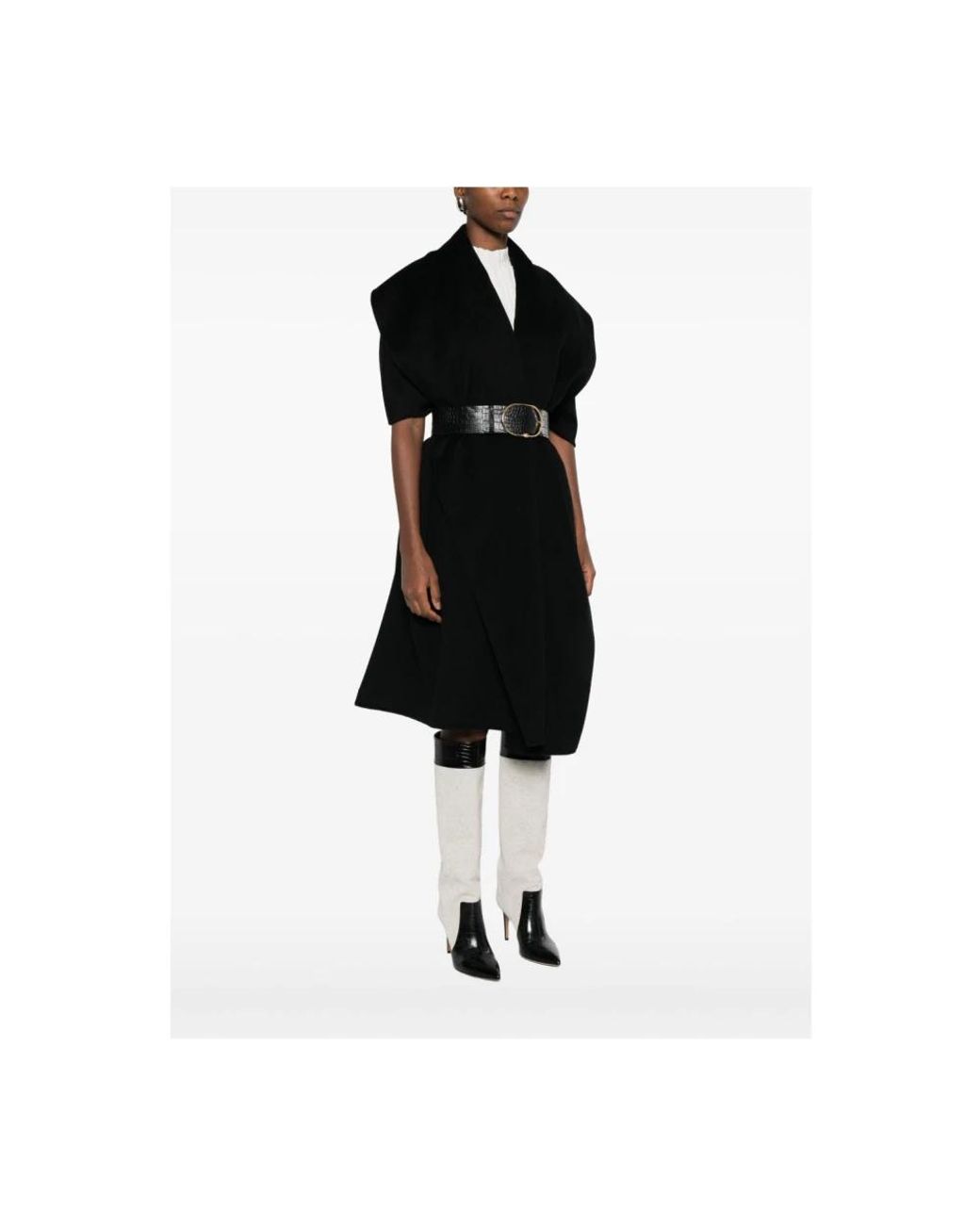 Elisabetta Franchi Black Belted Coats