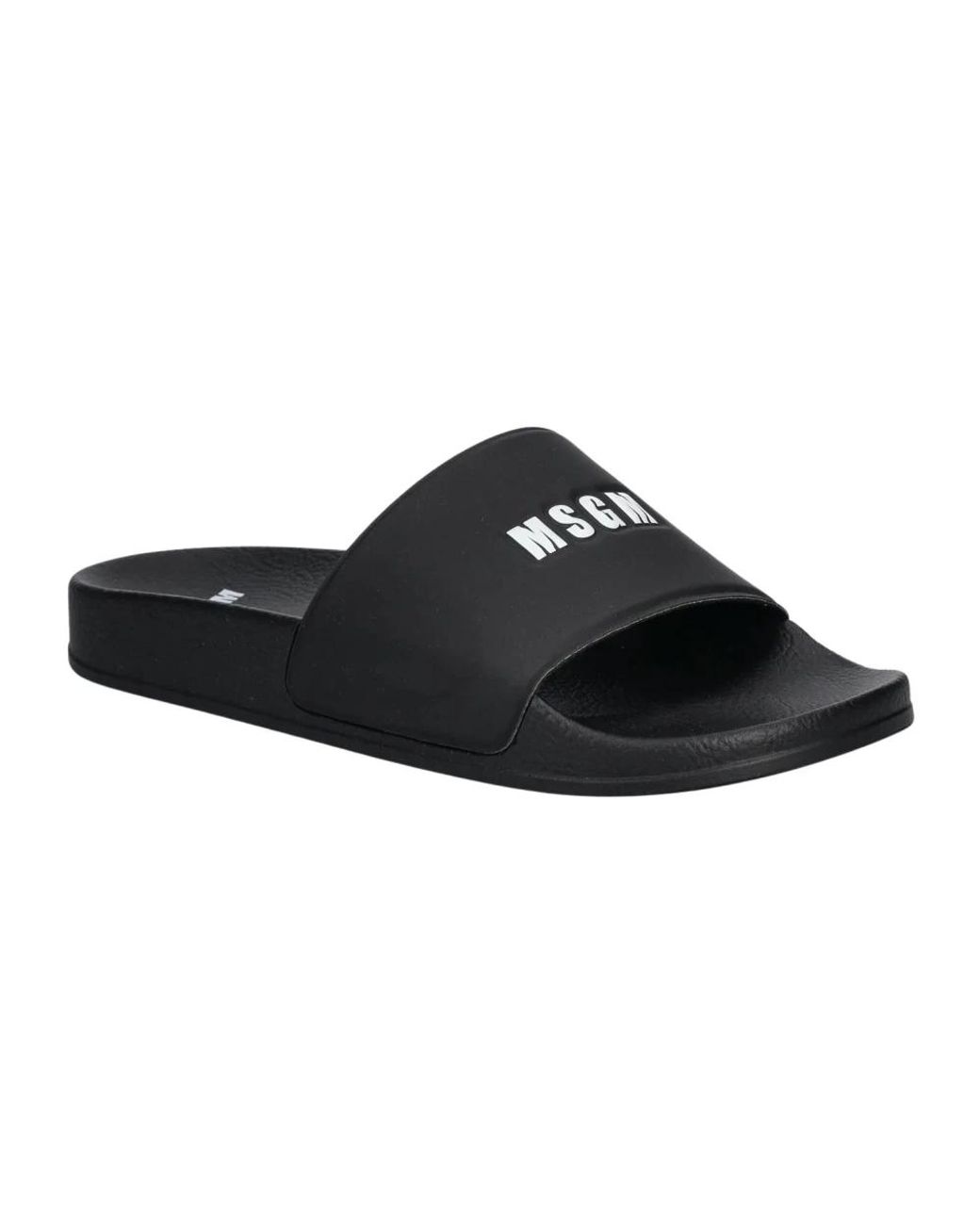 MSGM Logo-Embossed Slides in het Black
