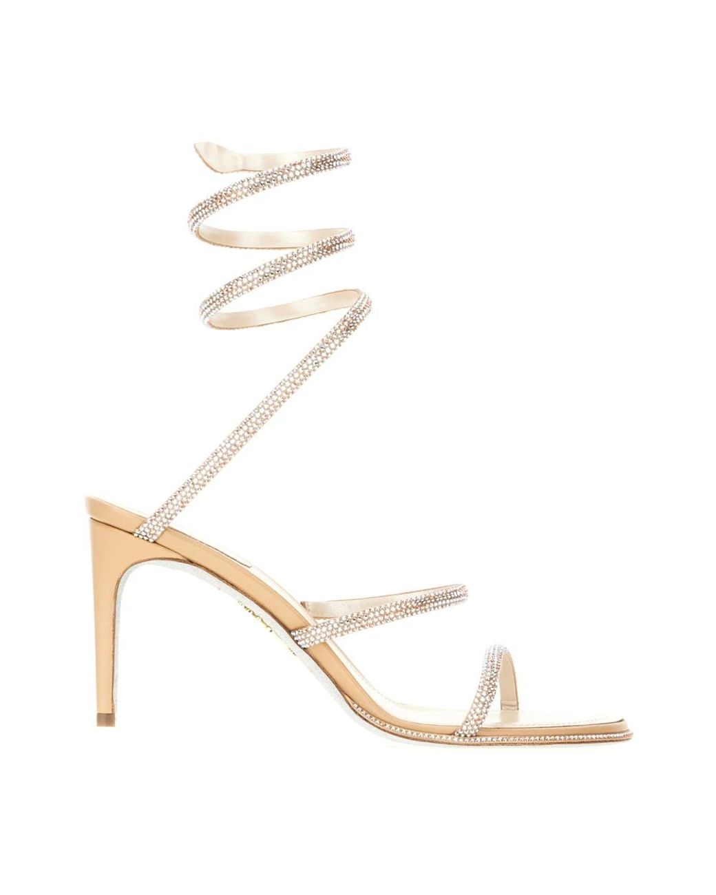 Rene Caovilla White High Heel Sandals