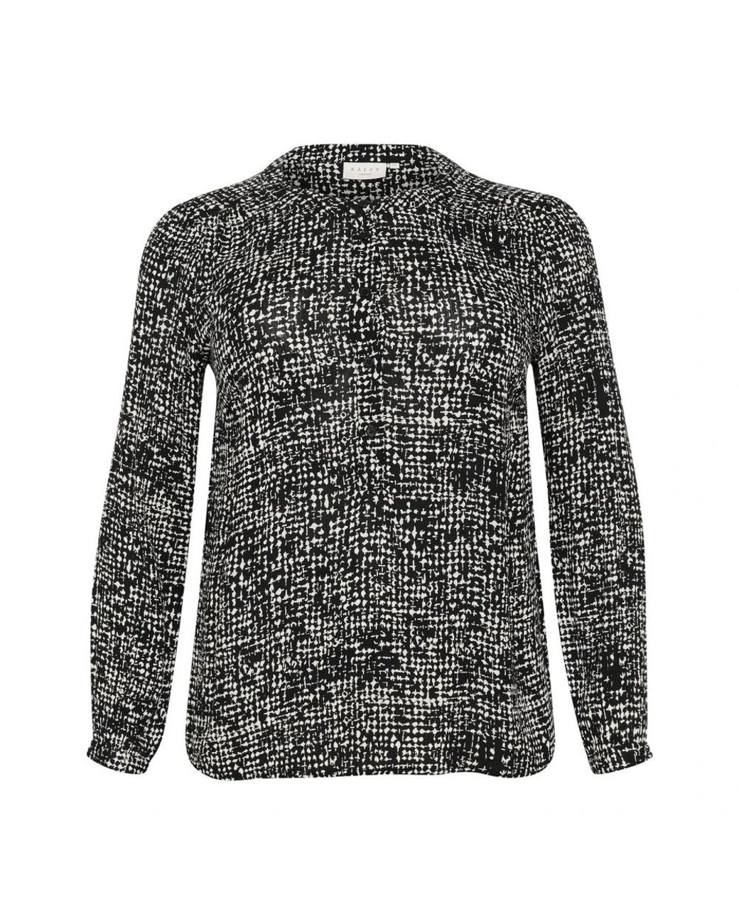 Kaffe Overhemden ,Zwart ,Grafische Dot Blouse Zwart/Turtledove in het Black