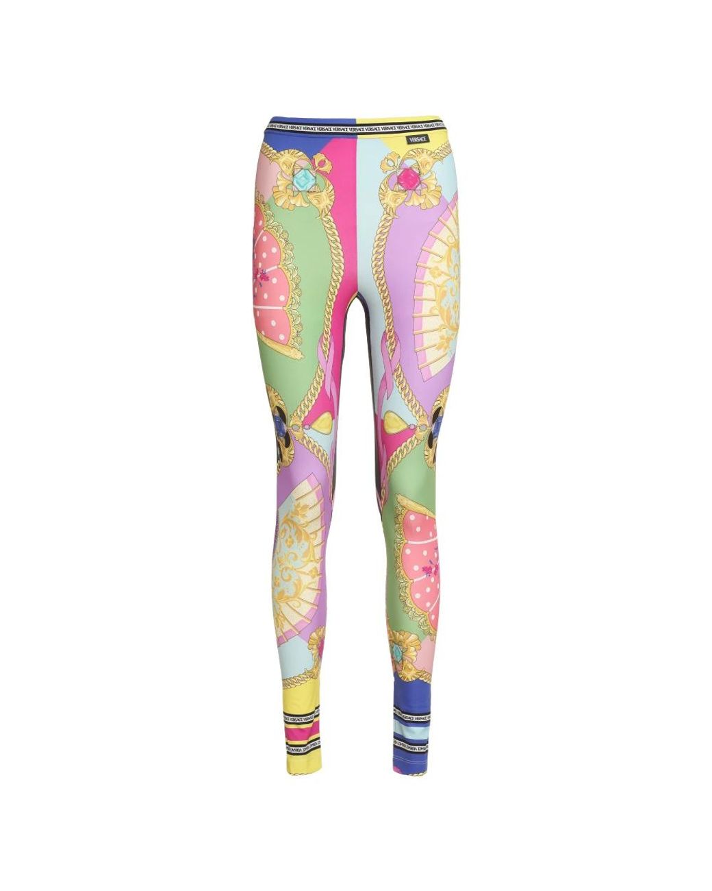 Versace Broeken ,Veelkleurig ,Printed Leggings in het Pink