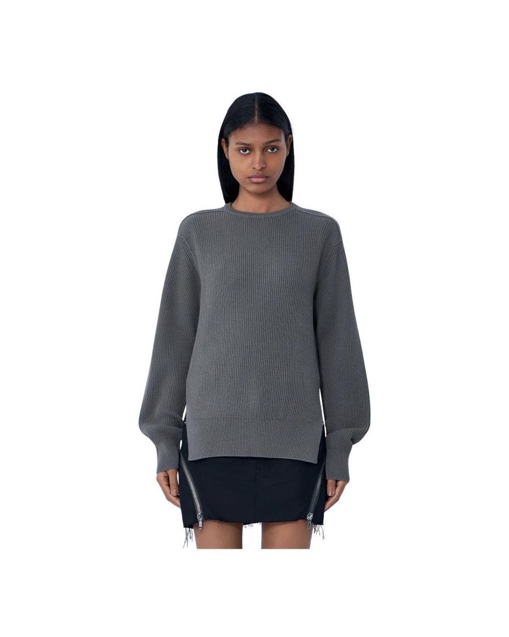 Rick Owens Geribbelde Gebreide Trui in het Gray