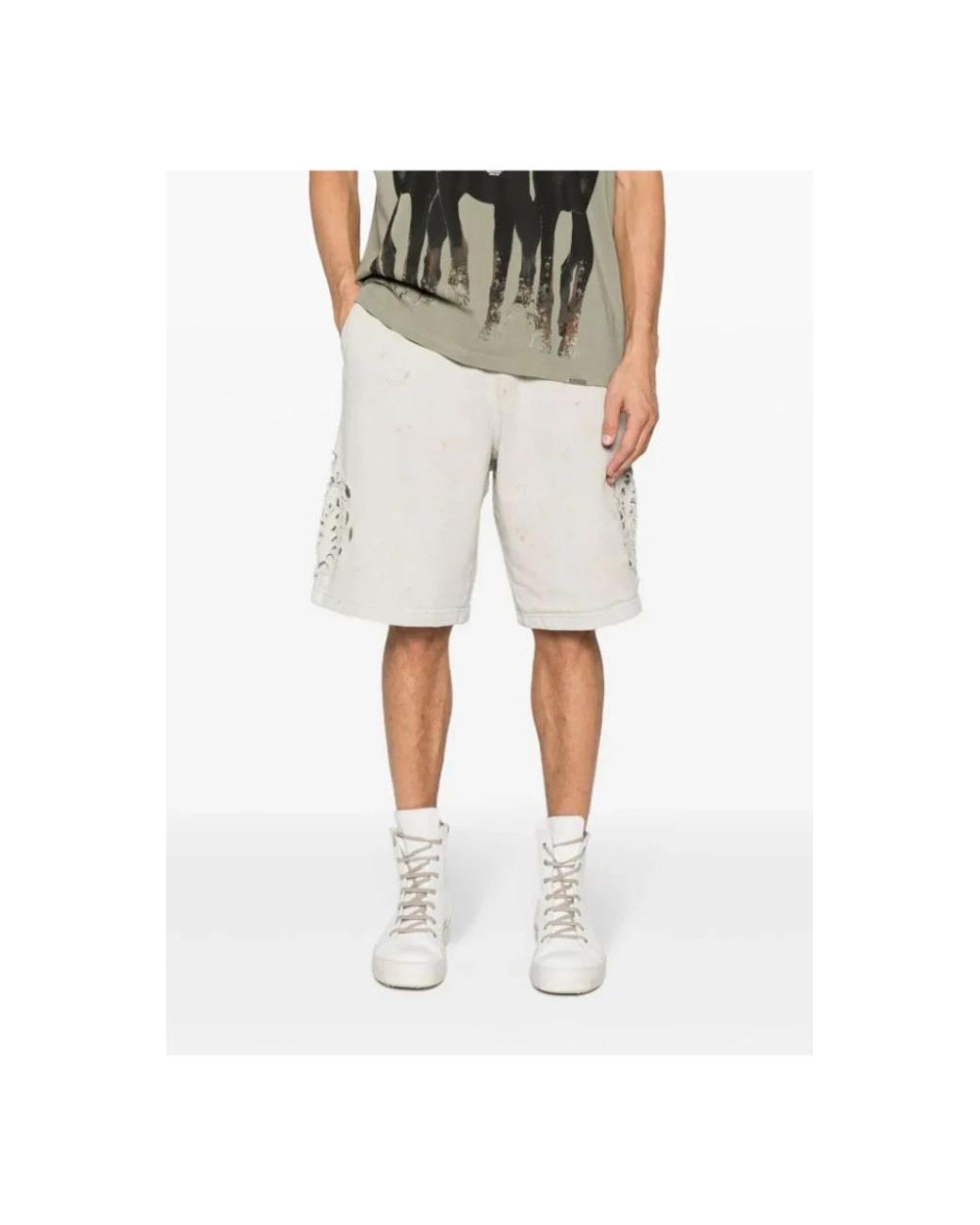 44 Label Group Gray Casual Shorts for men