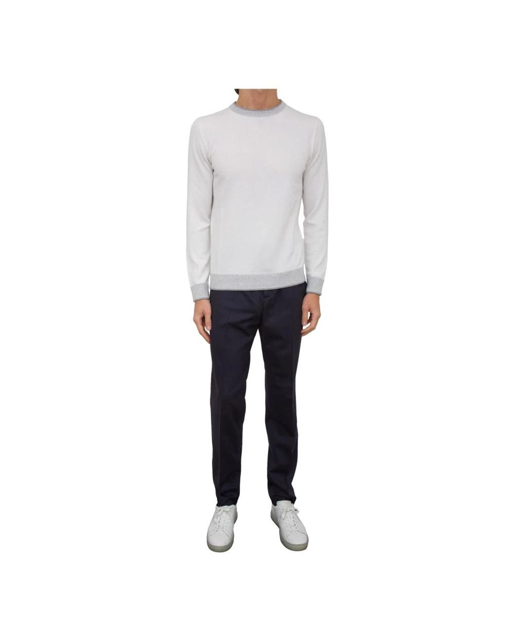 Peserico Gray Round-Neck Knitwear for men