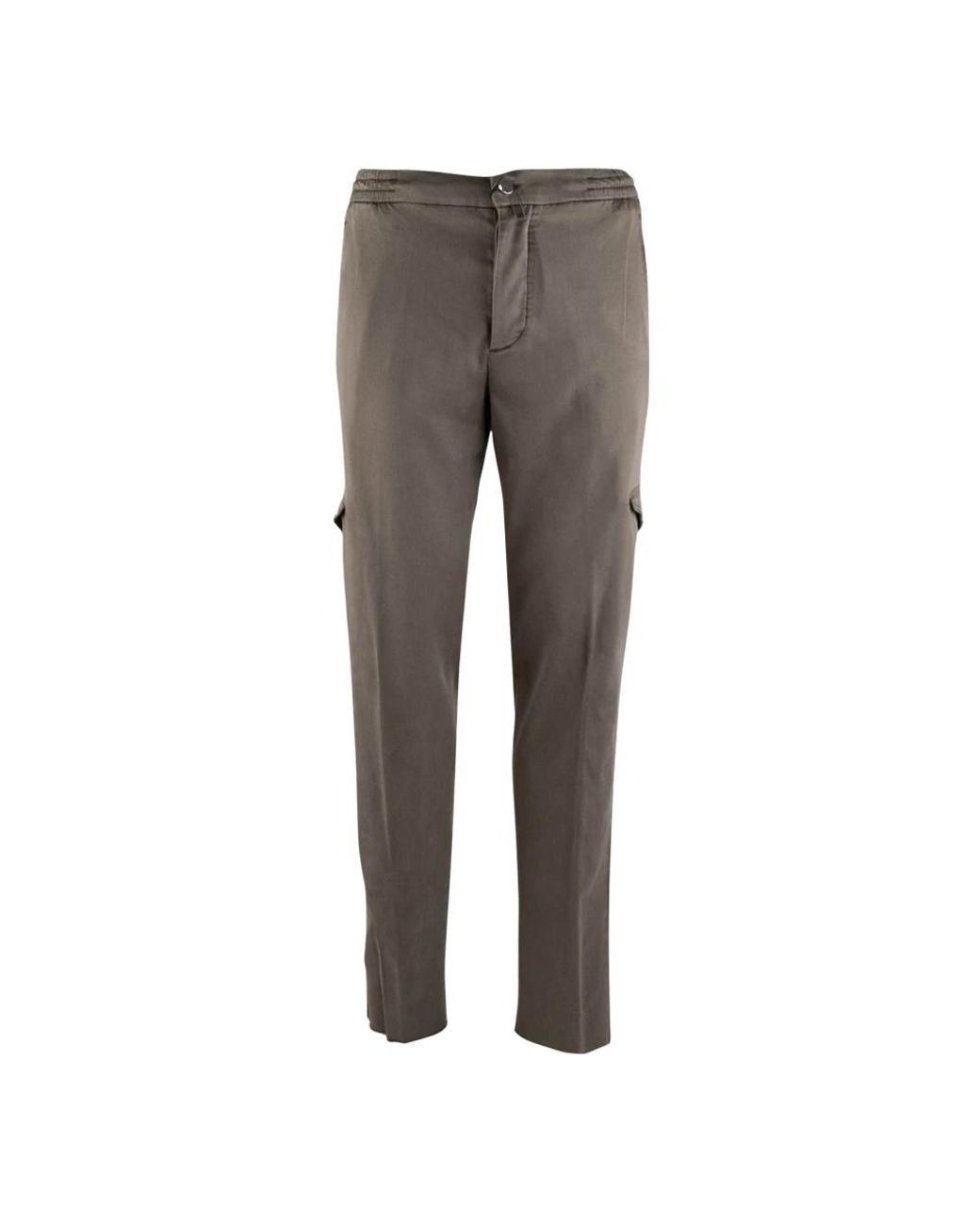 Kiton Gray Slim-Fit Trousers for men