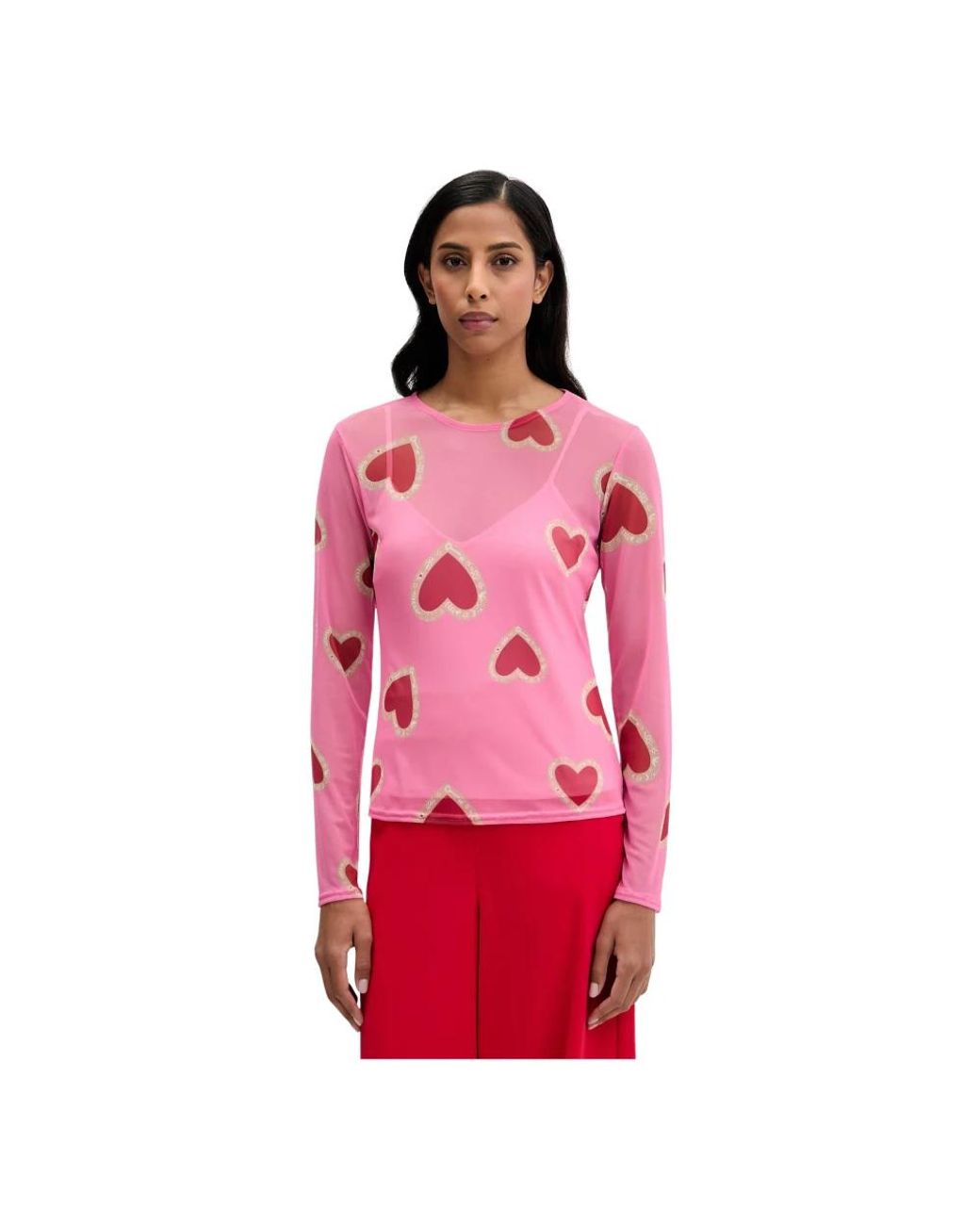 Long Sleeve Tops Never Fully Dressed de color Pink