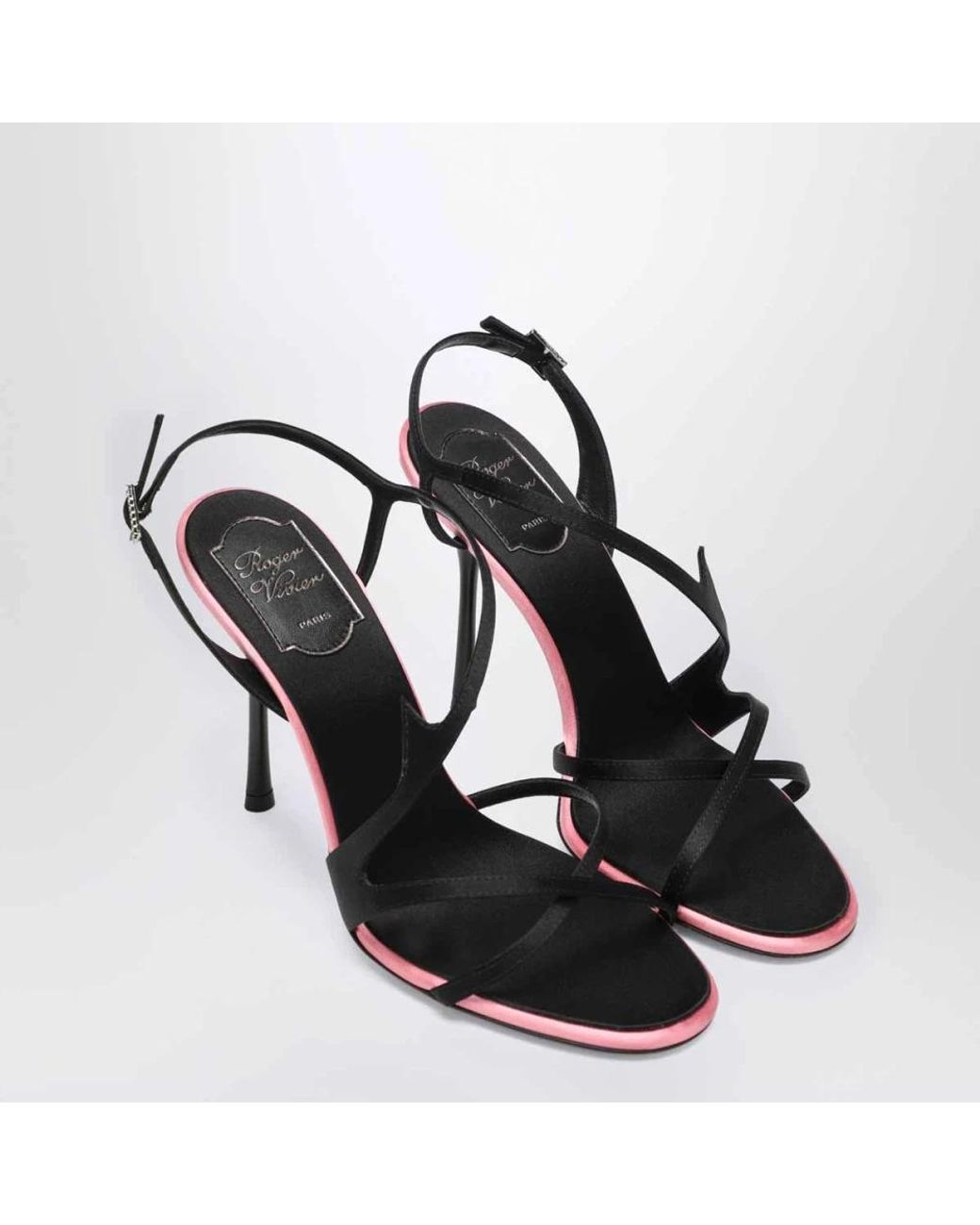 Roger Vivier Black Satin Heeled Sandals