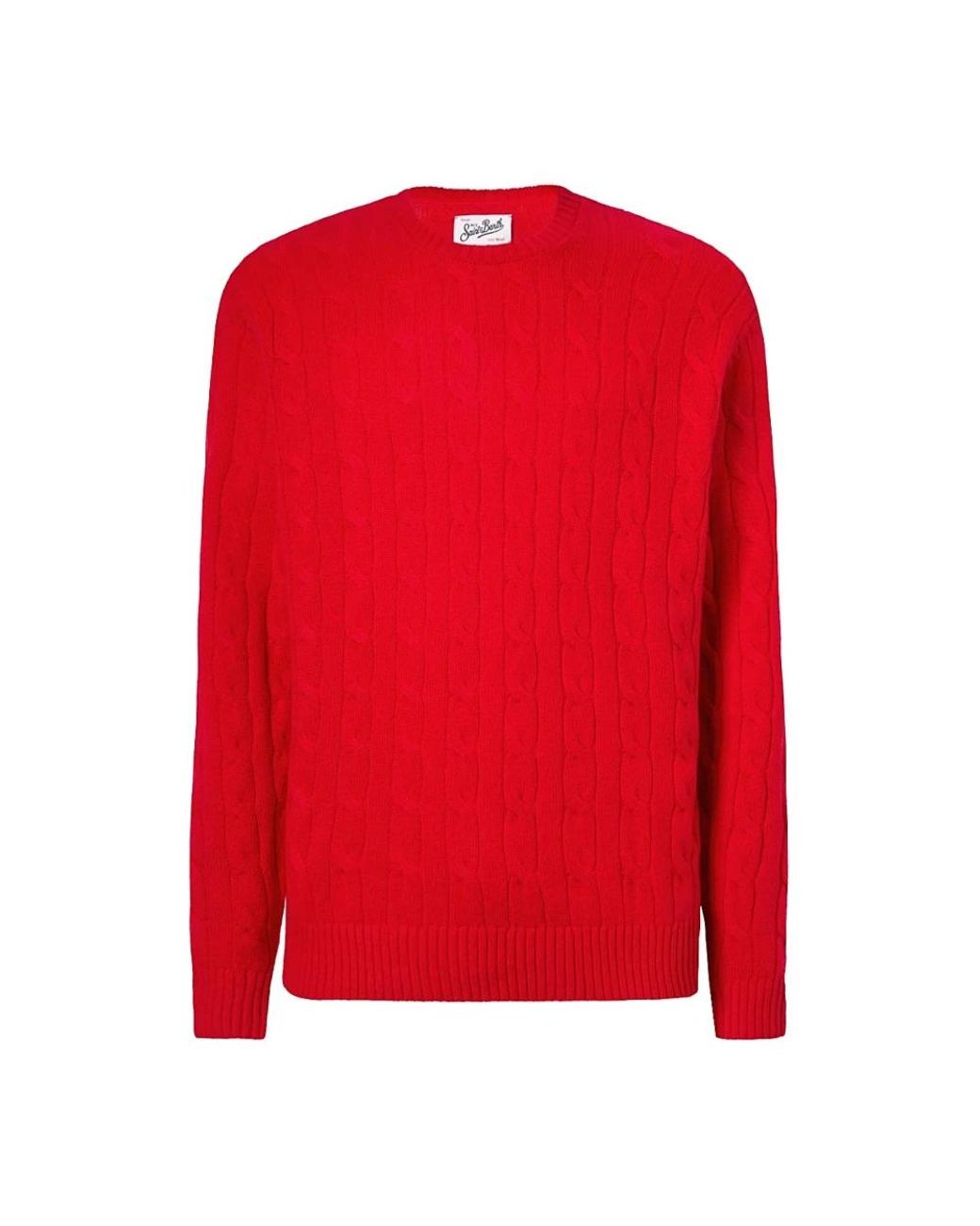 Mc2 Saint Barth Red Round-Neck Knitwear for men