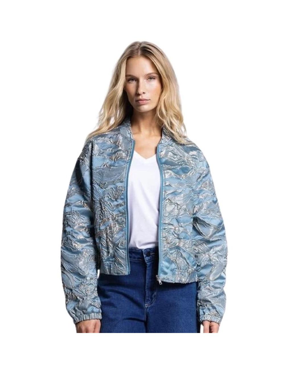 Jansen Amsterdam Qwen Bomber Jacket in het Blue