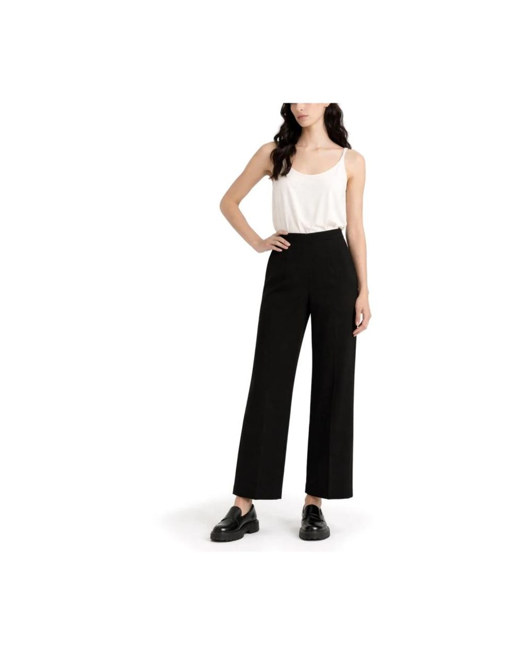 Theory Black Wide Trousers
