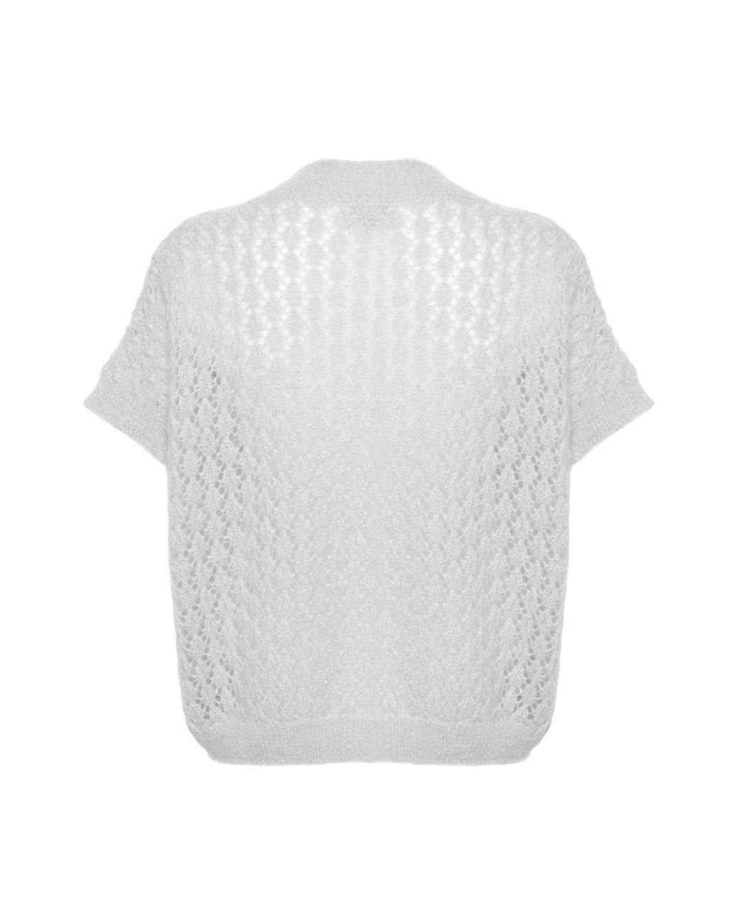 Eleventy White V-Neck Knitwear