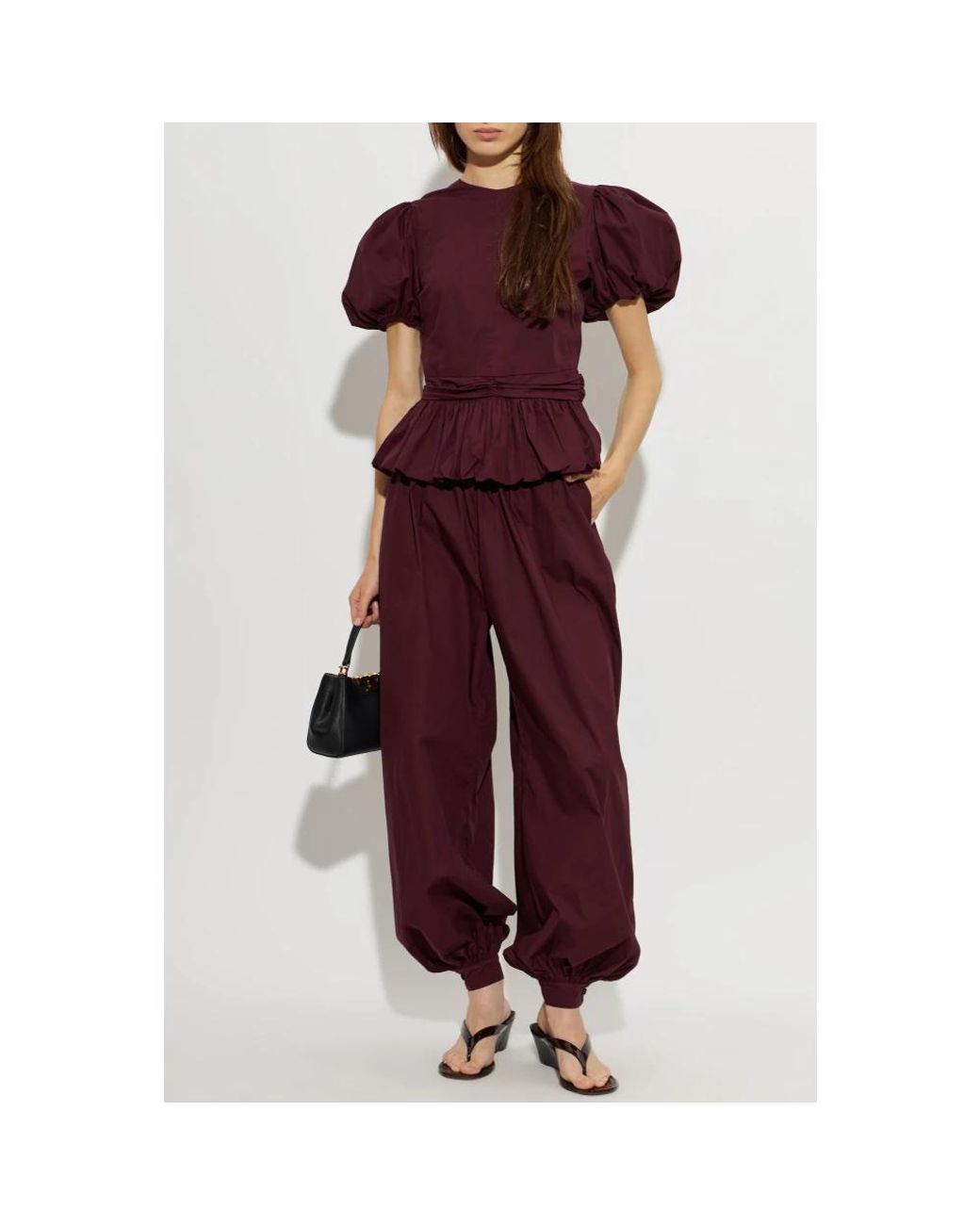ROTATE BIRGER CHRISTENSEN Purple Wide Trousers