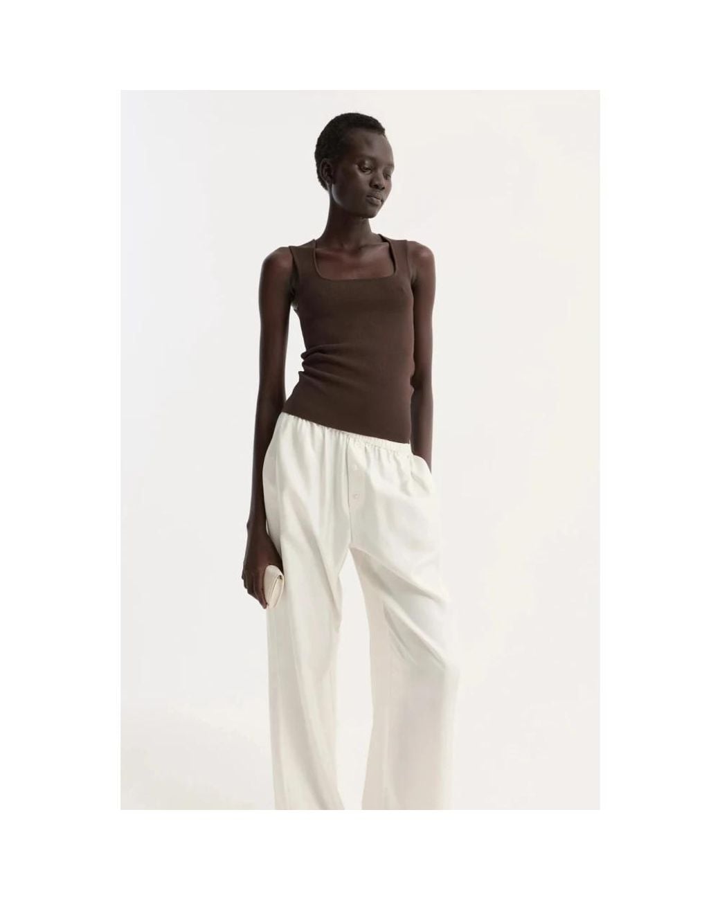 Rohe Brown Sleeveless Tops