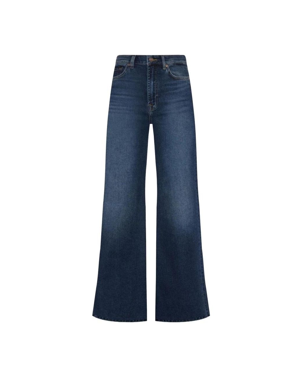 7 For All Mankind Blue Wide Jeans