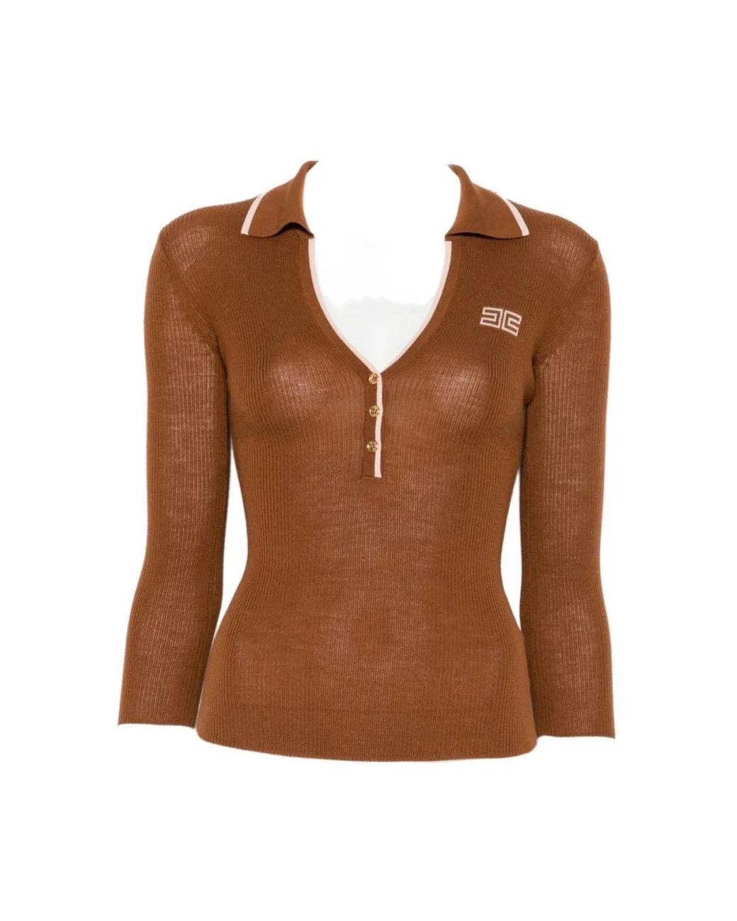 Elisabetta Franchi Brown Polo Shirts
