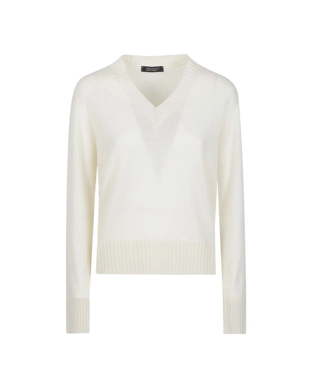 Aragona V-Hals Trui in het White
