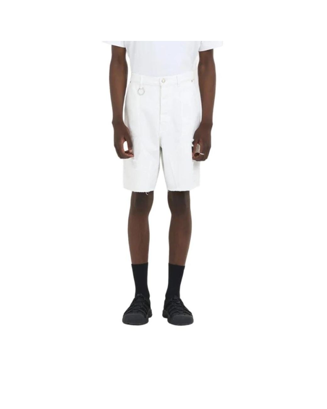 Etudes Studio Korte Broeken ,Wit ,Denim Witte Denim Destroy Mouwloze V-Hals Sweater in het White voor heren