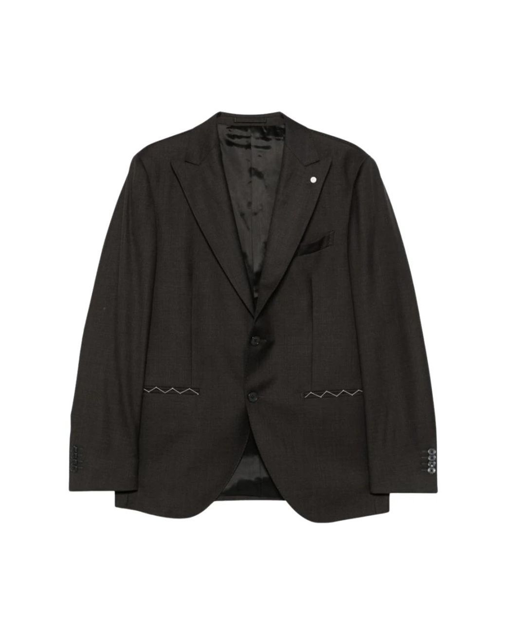 Luigi Bianchi Single-Breasted Suit in het Black voor heren