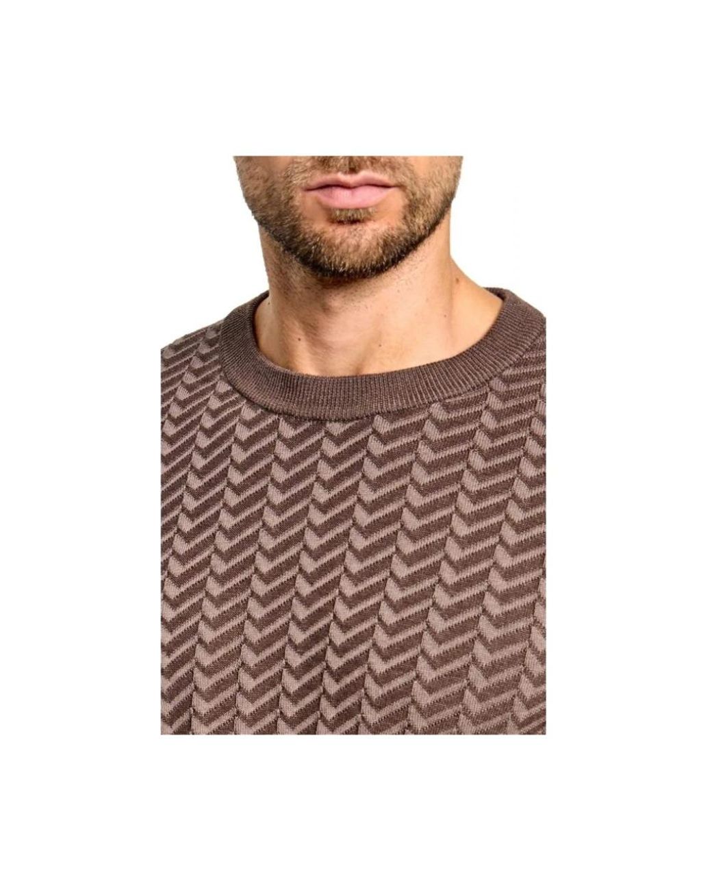 HUGO Brown Round-Neck Knitwear for men