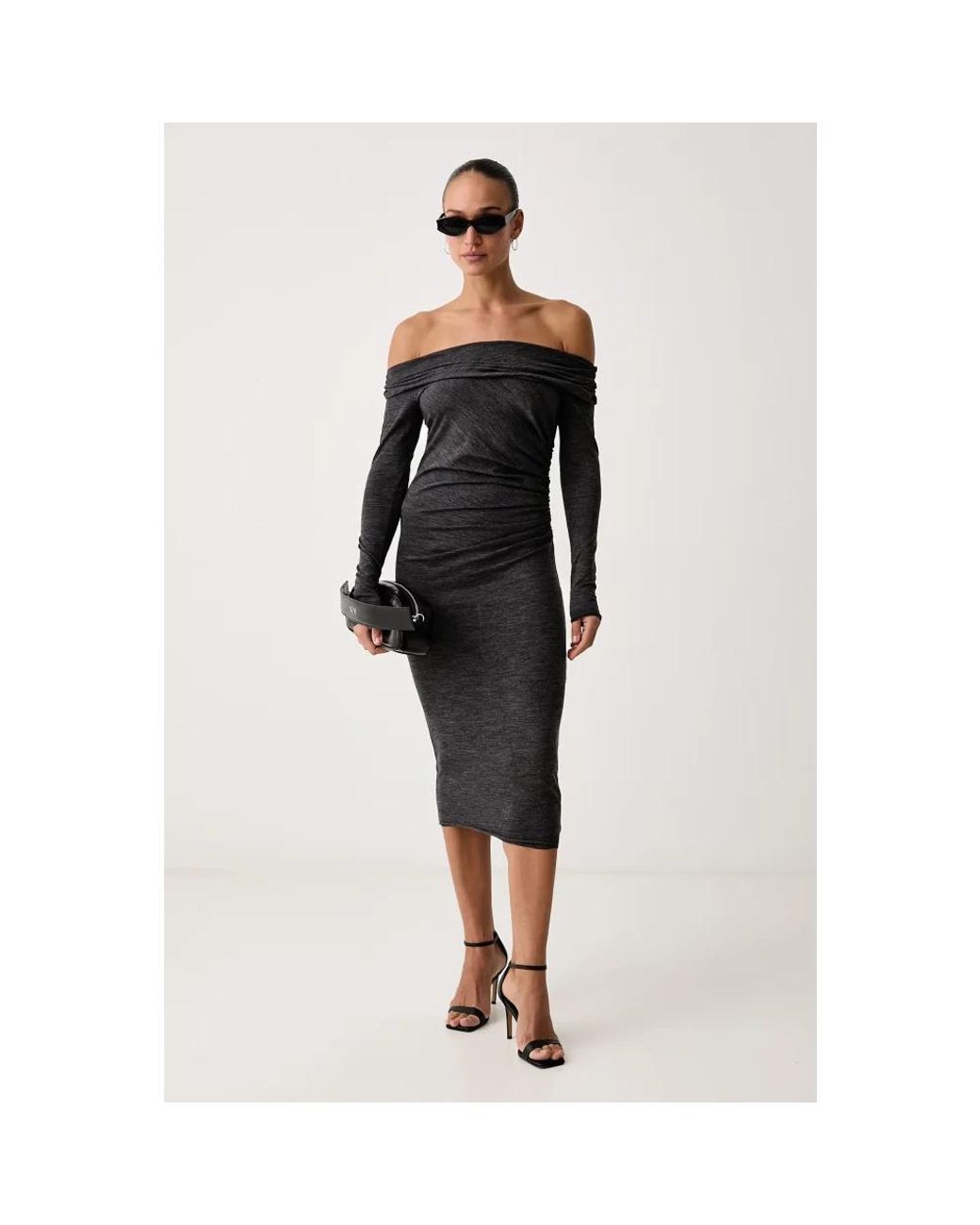 Midi Dresses Pinko de color Black