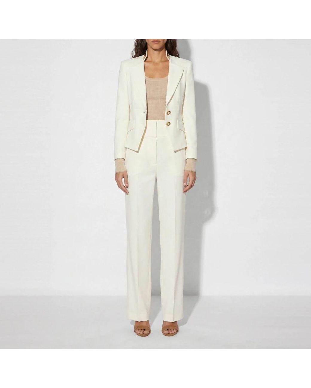 Elisabetta Franchi White Straight Trousers