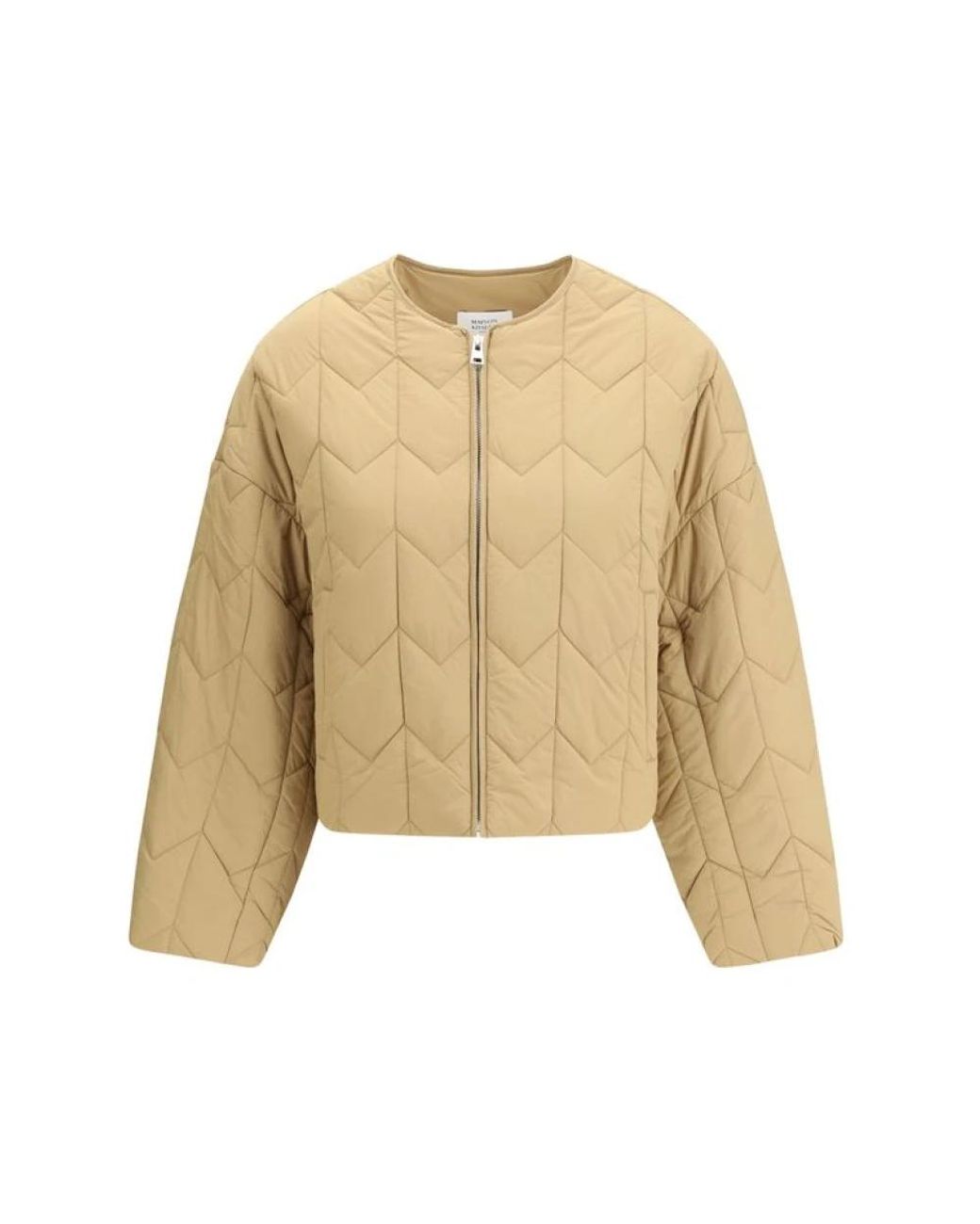Maison Kitsuné Jassen ,Bruin ,Quilted Jacket in het Natural