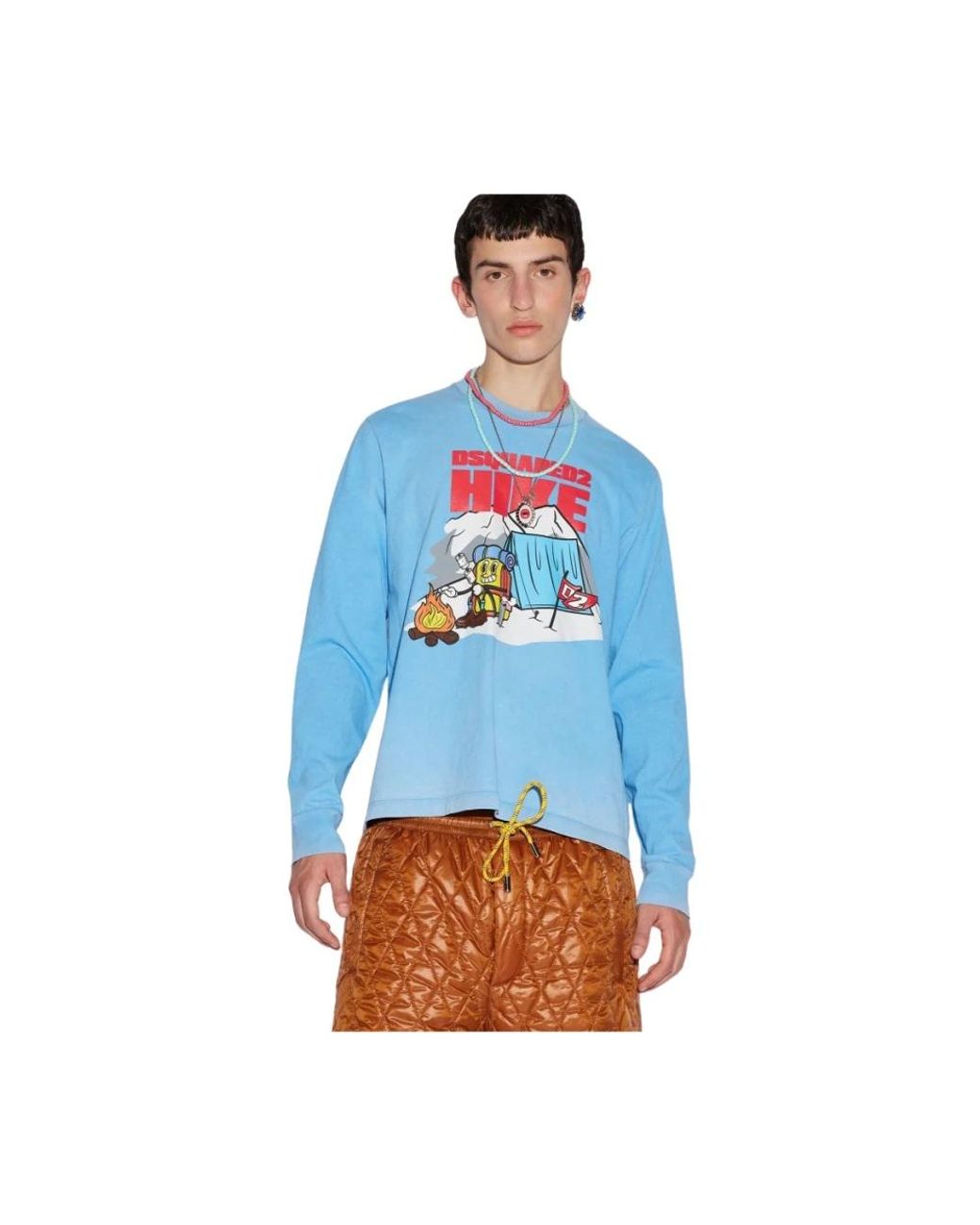 DSquared² Blue Long Sleeve T-Shirts for men