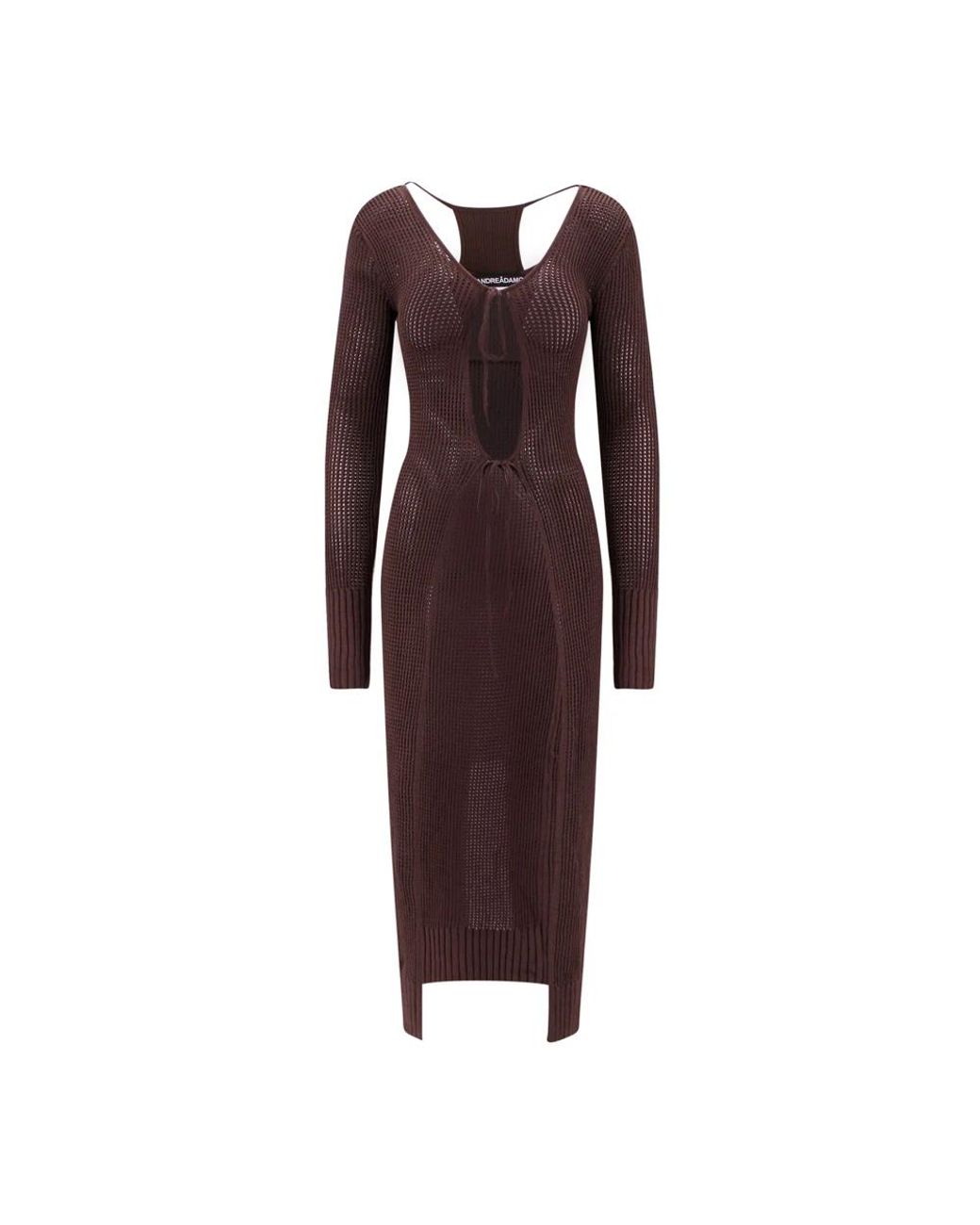 ANDREA ADAMO Brown Knitted Dresses