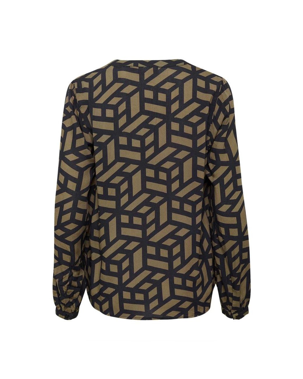 Kaffe Overhemden ,Veelkleurig ,Grafische Lijn Blouse Met V-Hals in het Black