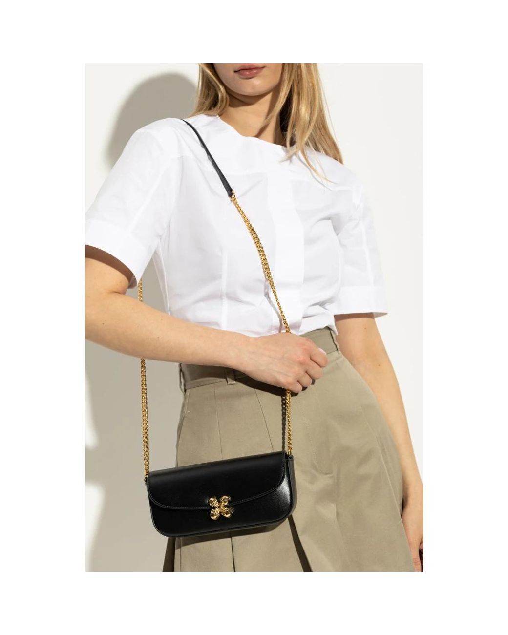 McQueen Black Cross Body Bags
