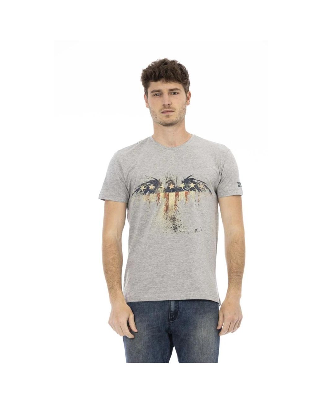 Trussardi Tops ,Grijs ,Casual T-Shirt Met Ronde Hals in het Gray voor heren