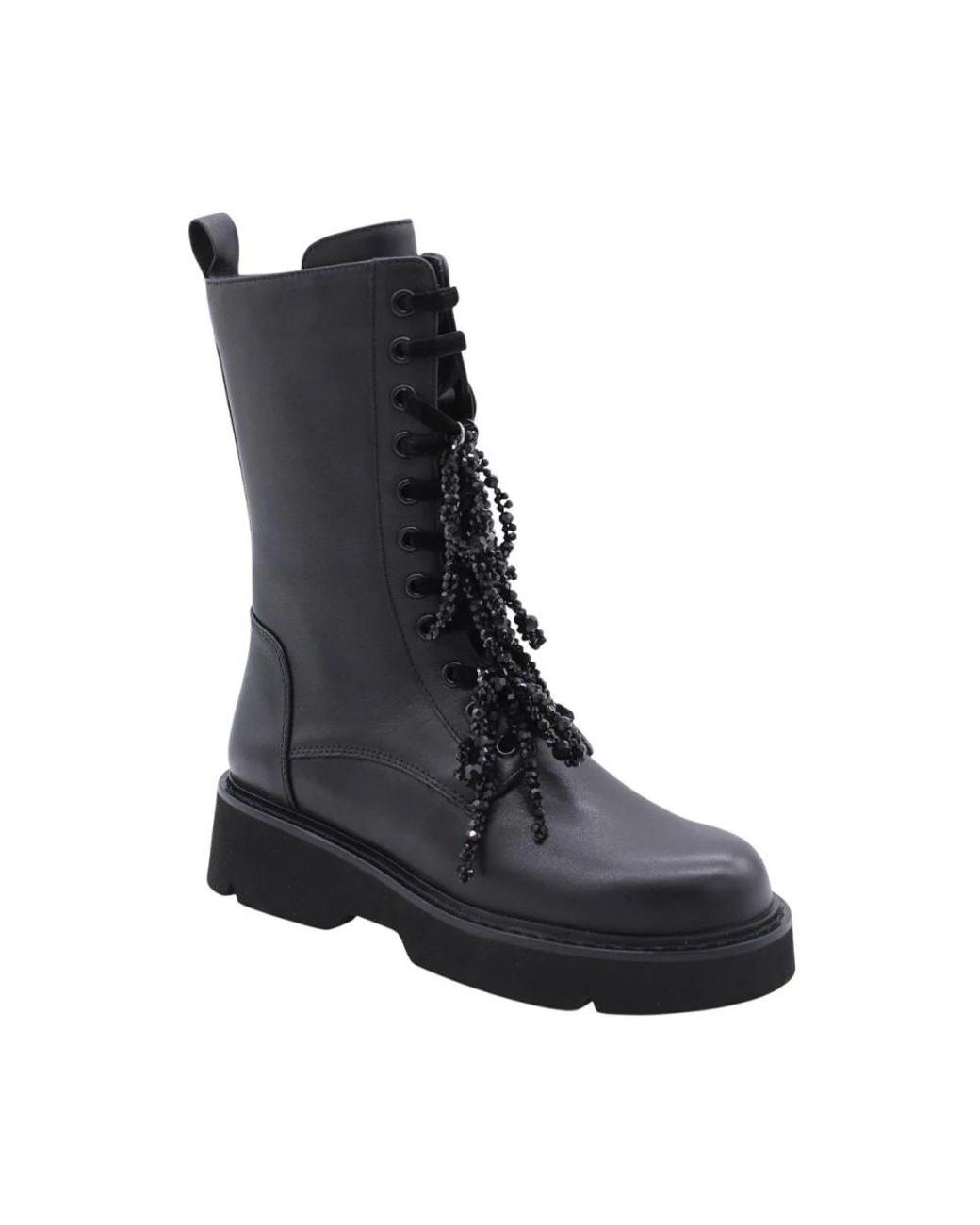 Tosca Blu Black Lace-Up Boots