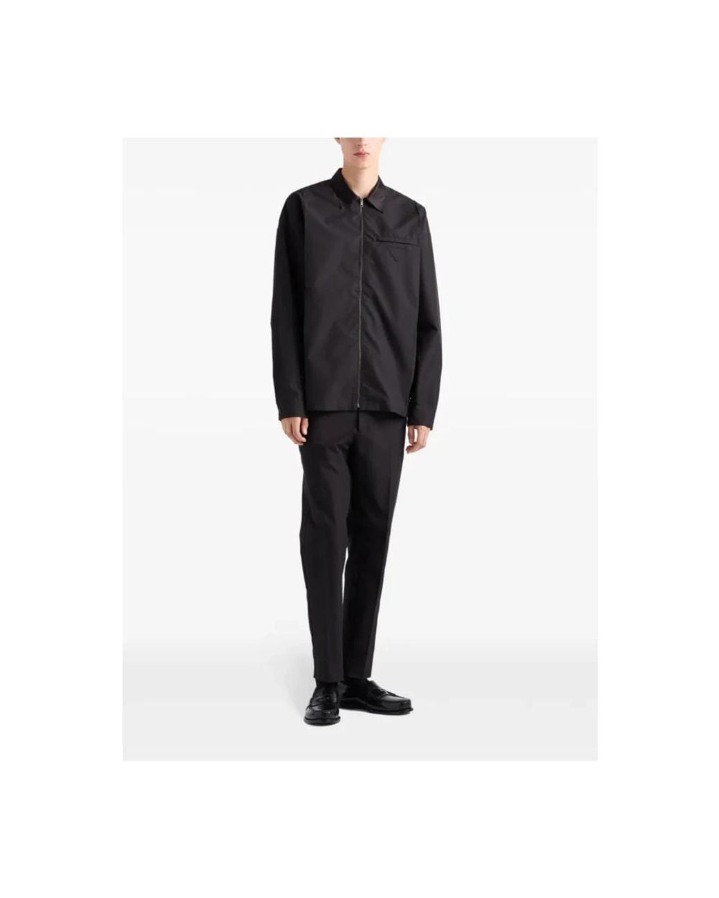 Prada Jassen ,Zwart ,Katoen Technical Cotton Shirt in het Black voor heren