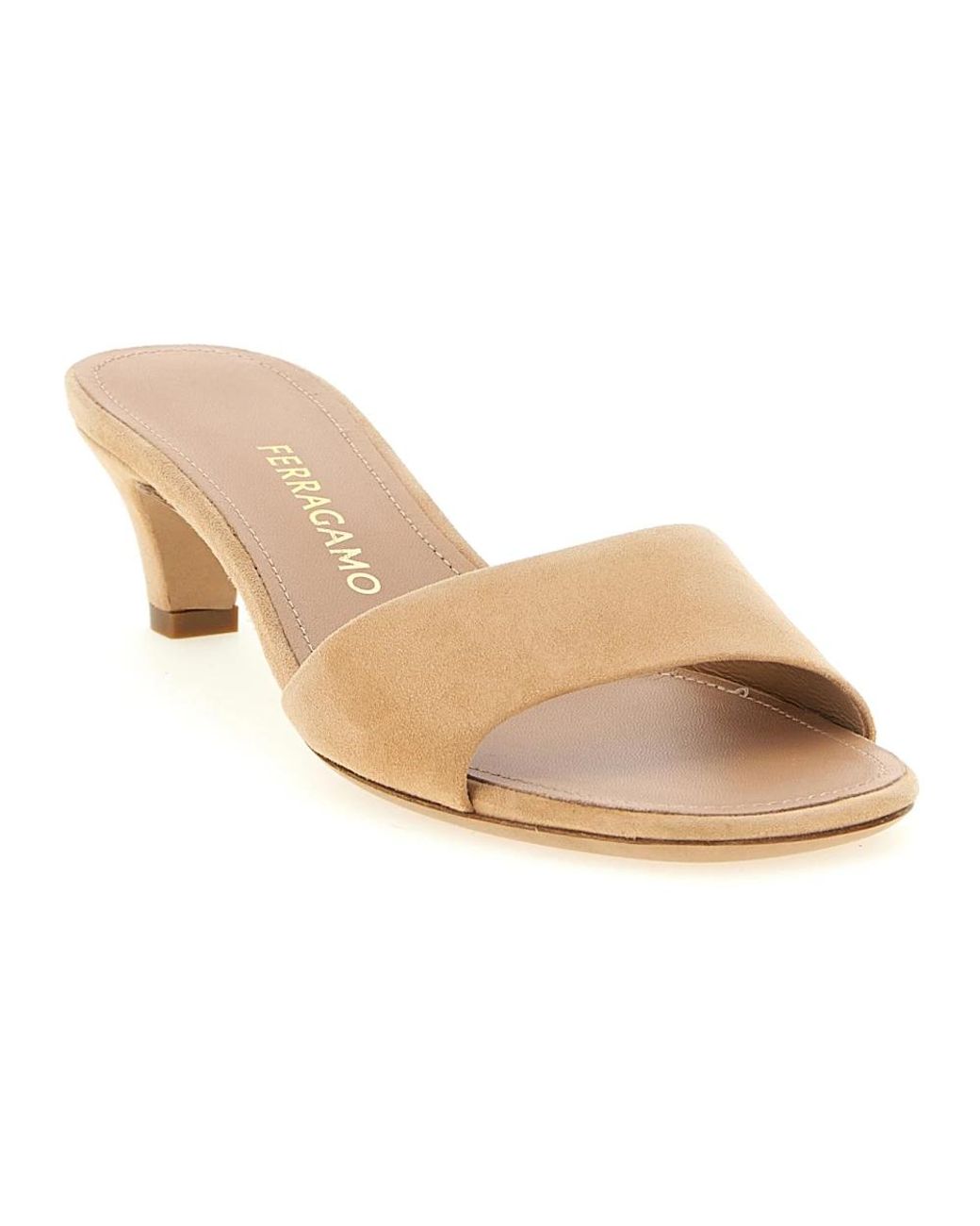 Ferragamo Natural Heeled Mules