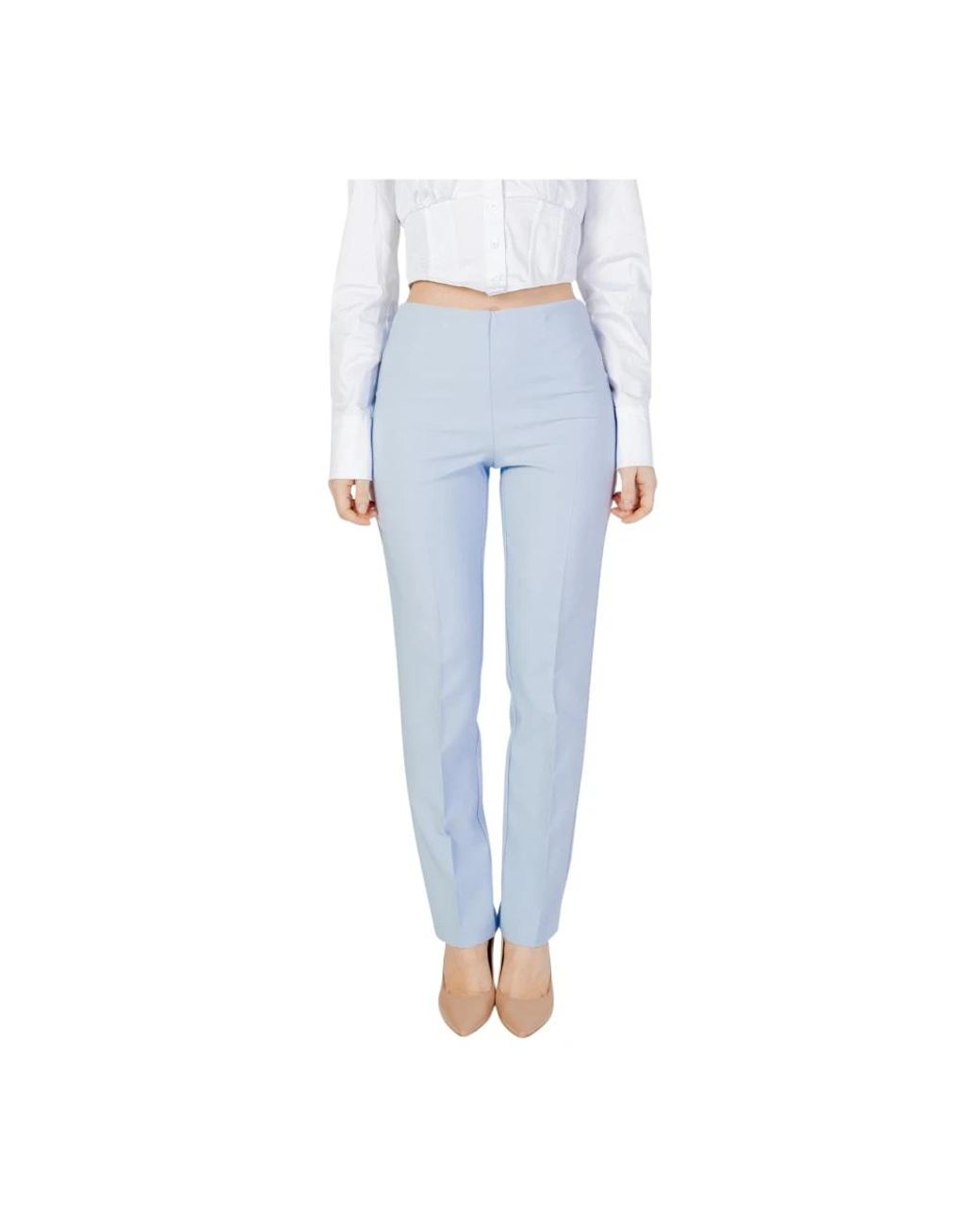 Sandro Ferrone Blue Slim-Fit Trousers