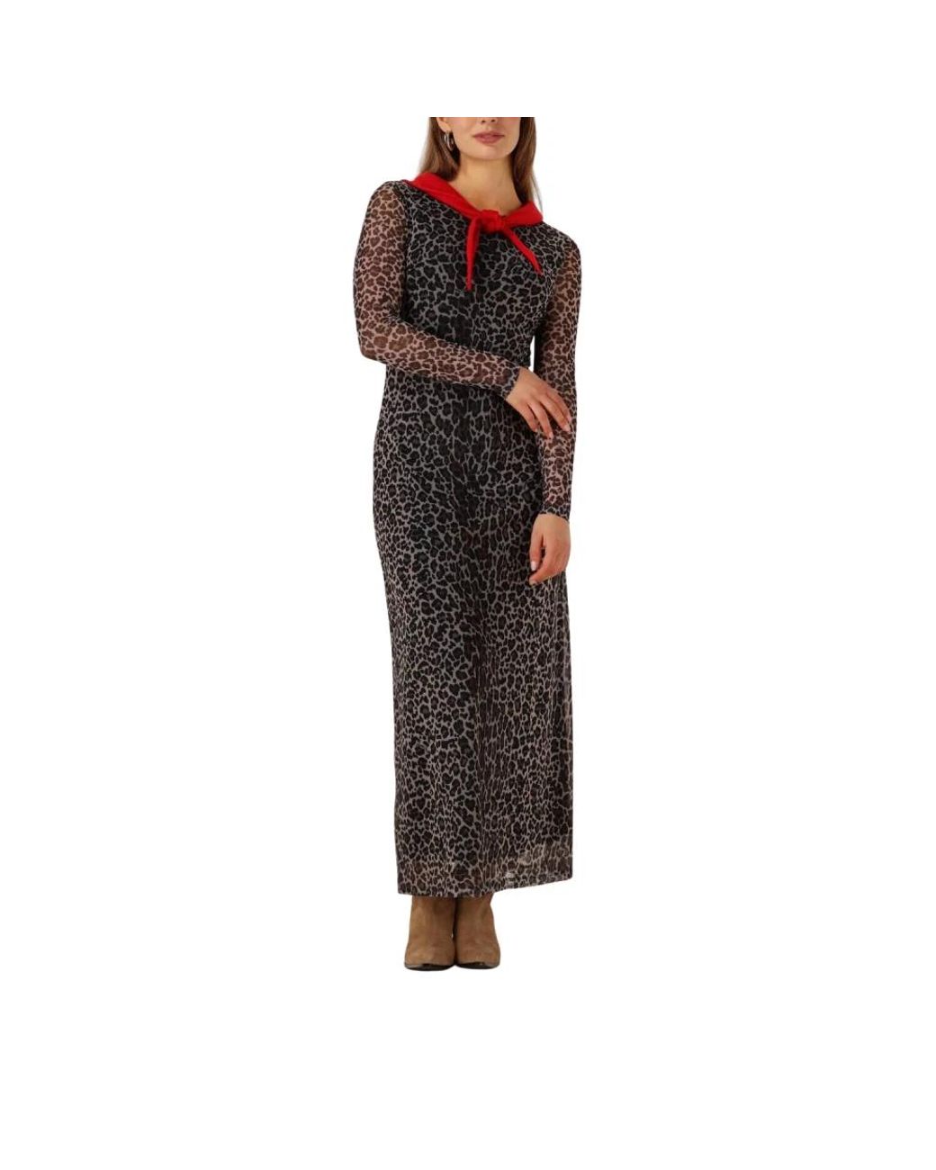 Tommy Hilfiger Kleedjes ,Veelkleurig ,Polyester Aop Msh Midi Dress Ext in het Black