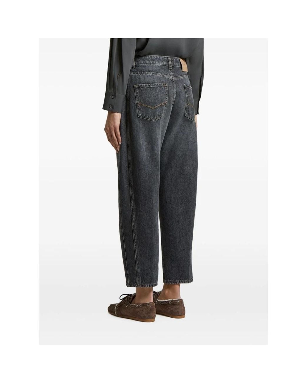 Peserico Gray Cropped Jeans