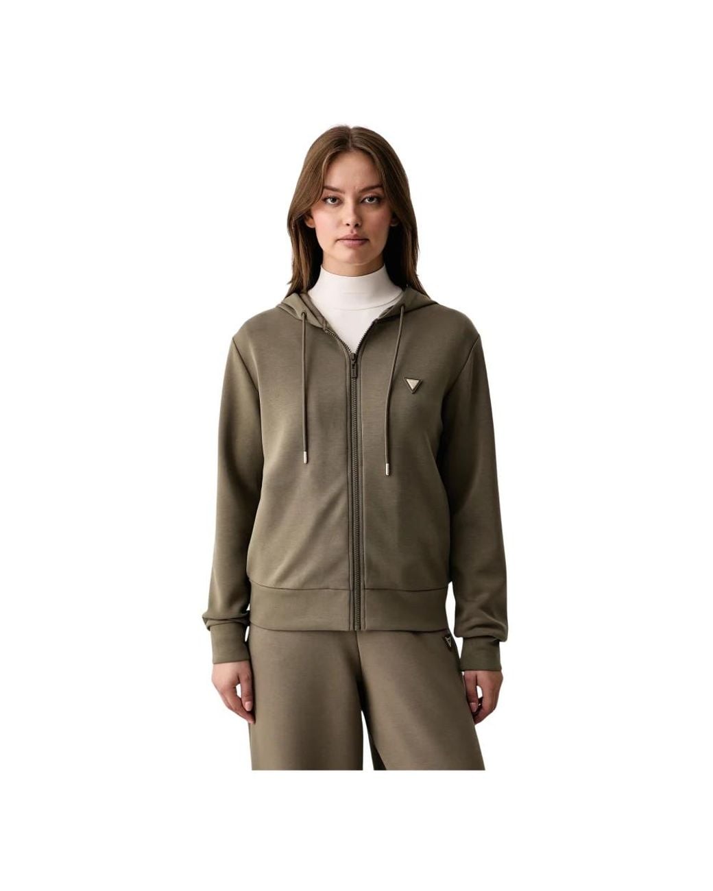 Guess Olympe Zip-Through Hoodie in het Brown