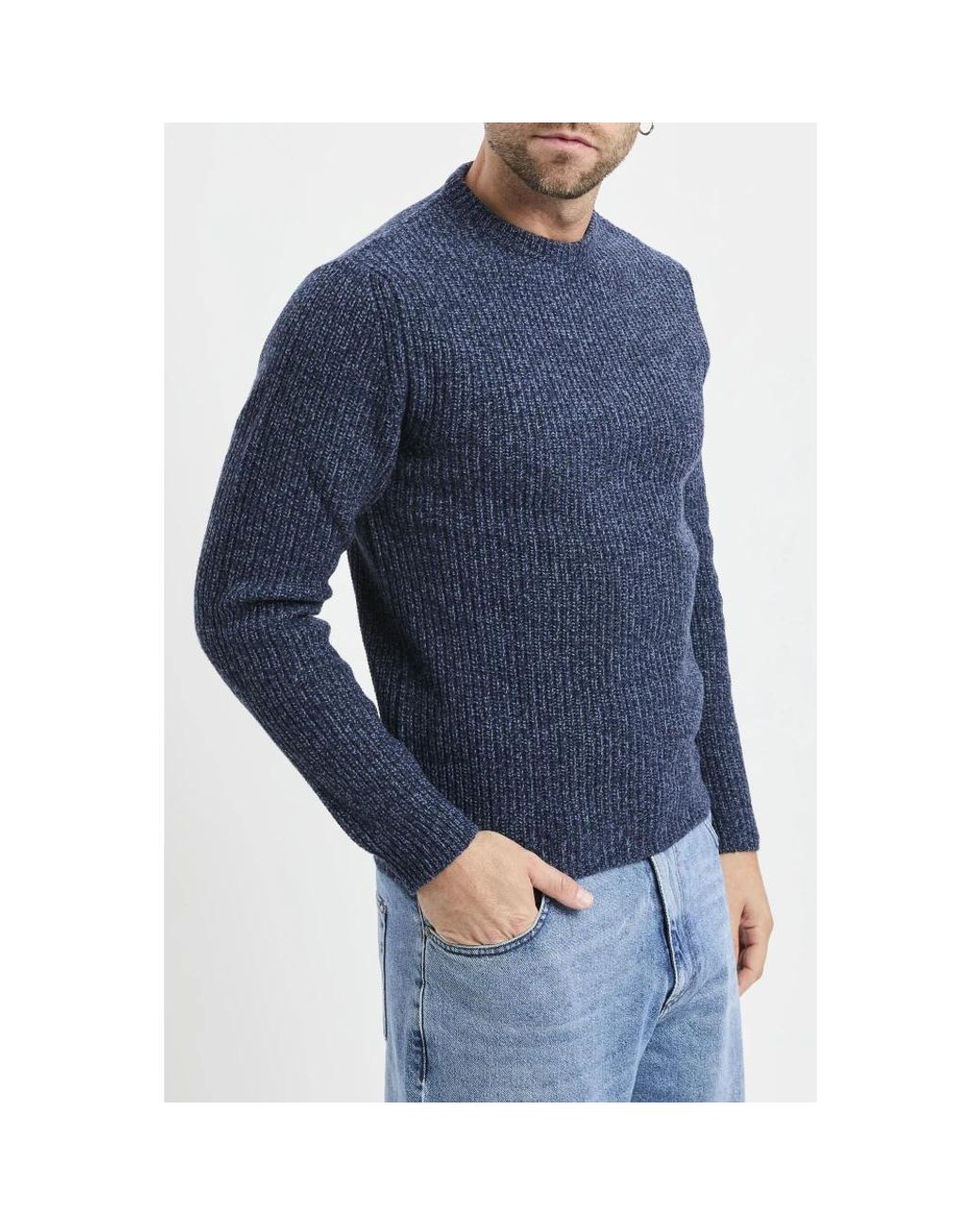 Daniele Fiesoli Blue Round-Neck Knitwear for men