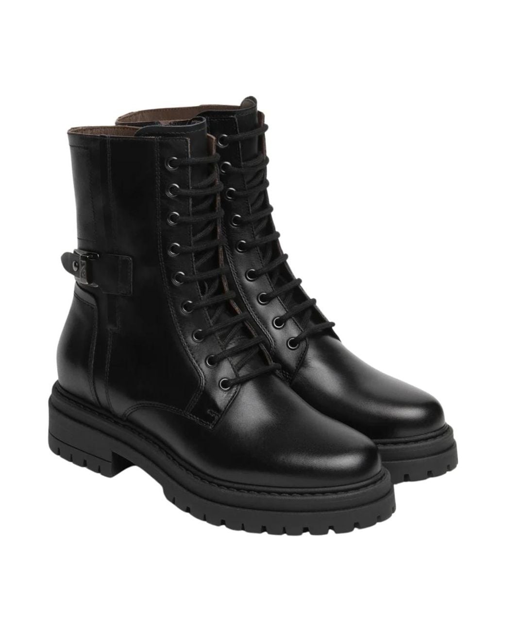 Nero Giardini Black Lace-Up Boots