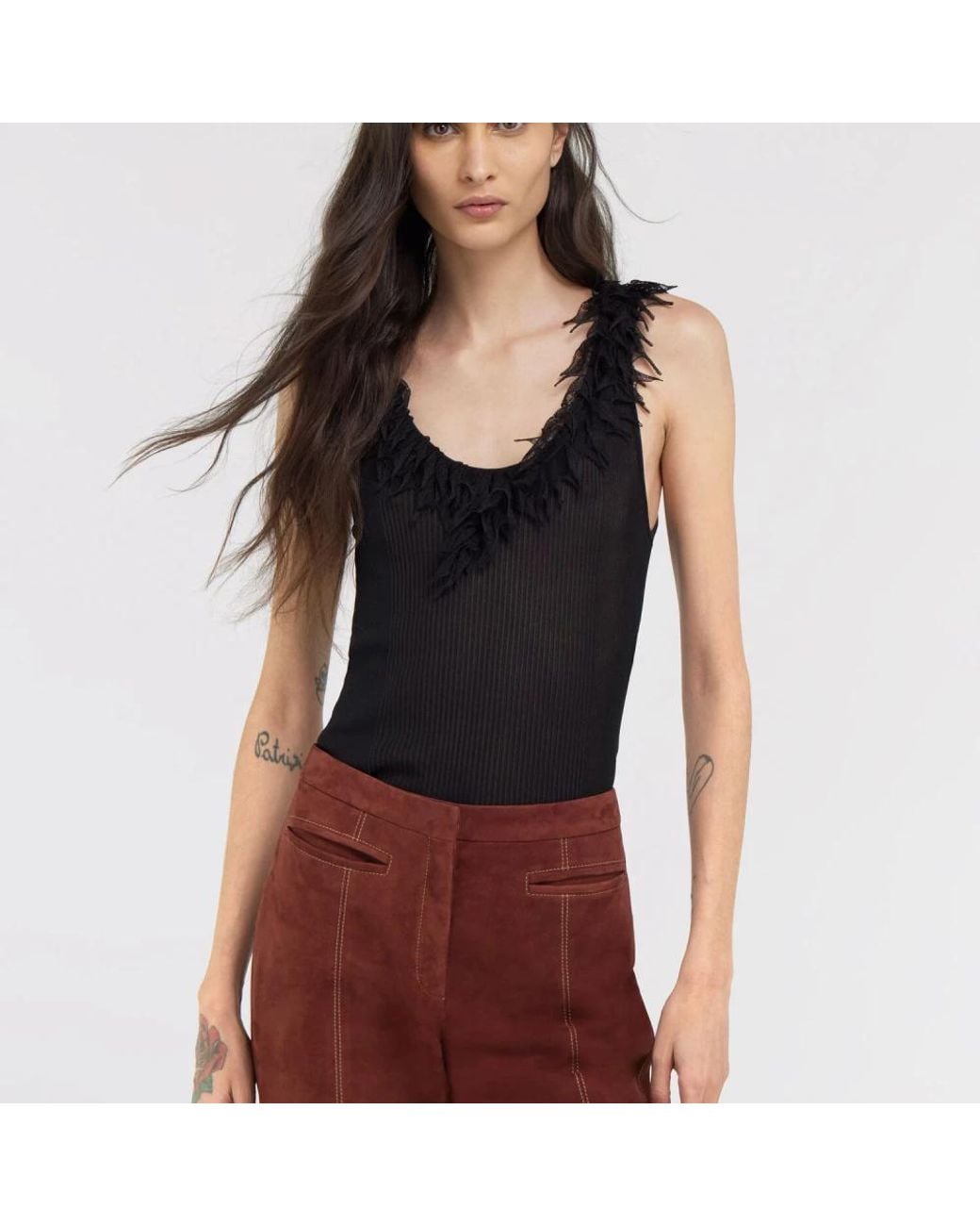Roberto Cavalli Black Sleeveless Tops