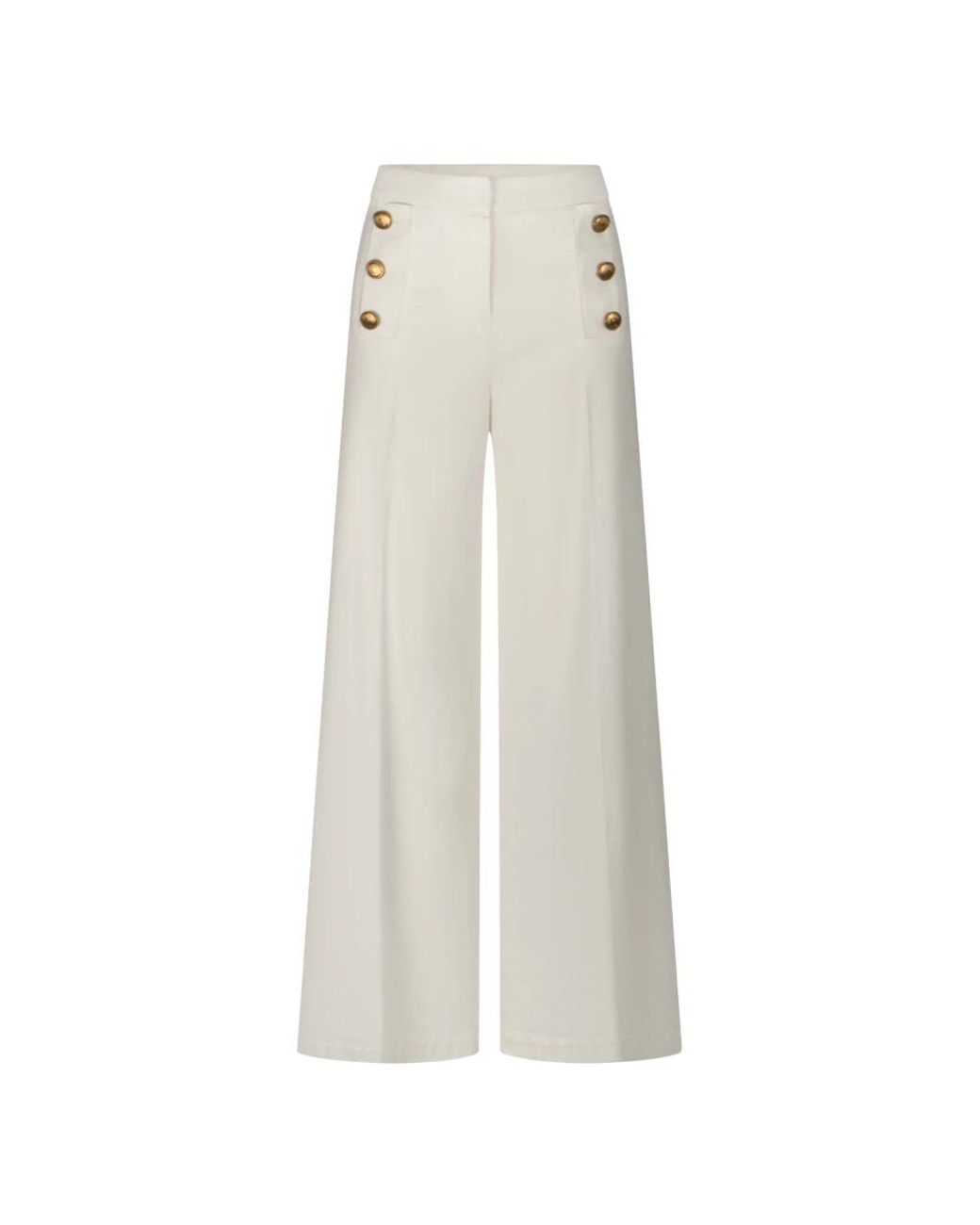 Seductive White Wide Trousers