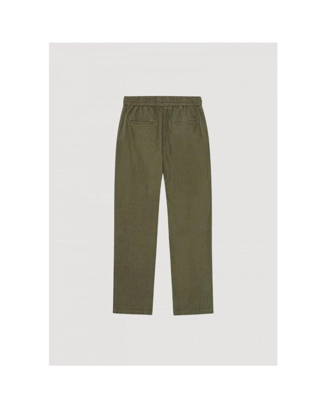 Les Deux Green Straight Trousers for men