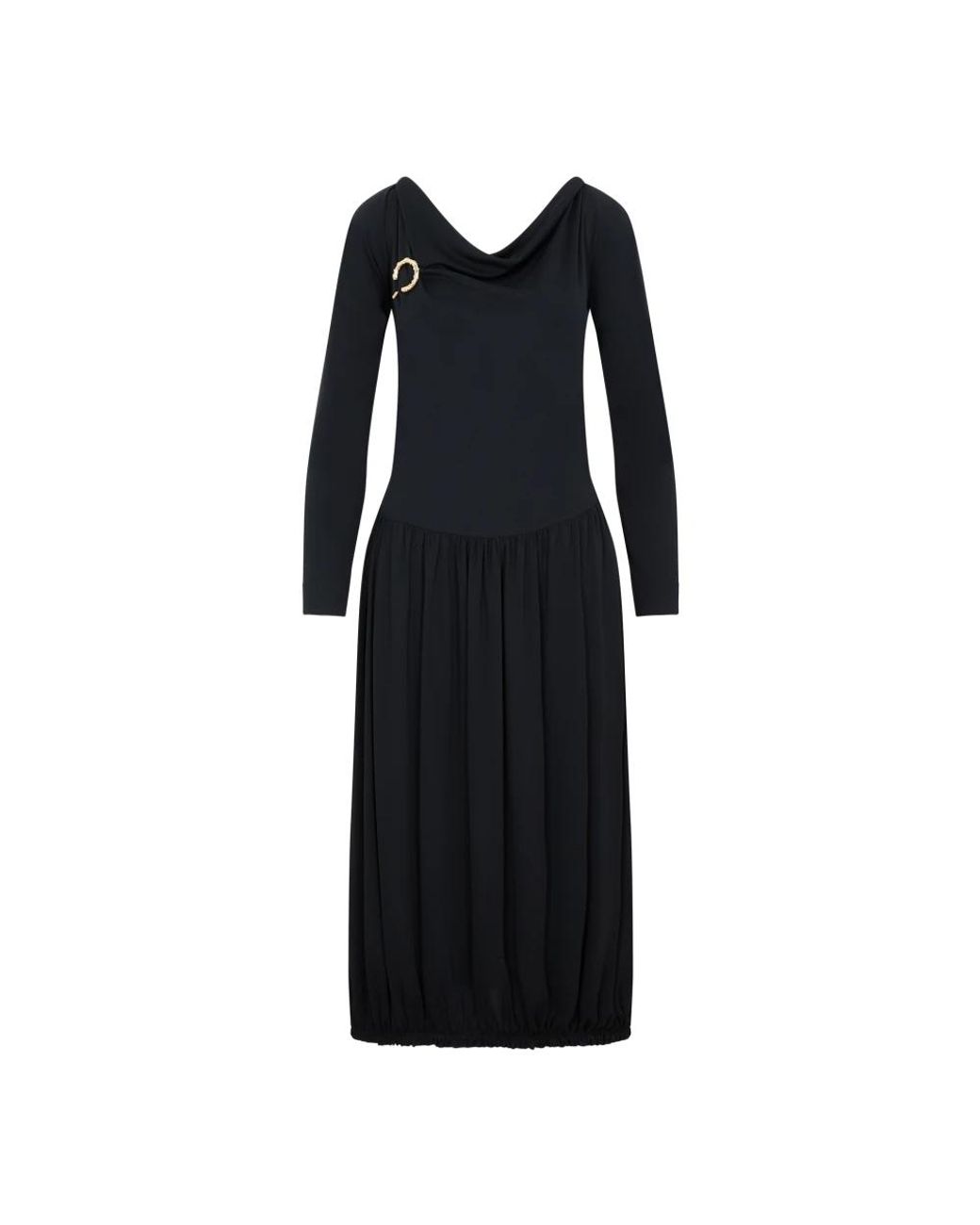 Lanvin Ls Drape Midi-Jurk in het Black