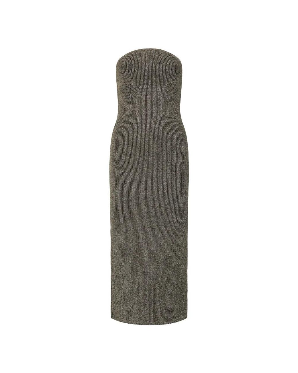 Khaite Kleedjes ,Grijs ,Aansluitende Jurk Met Lurex Details in het Gray
