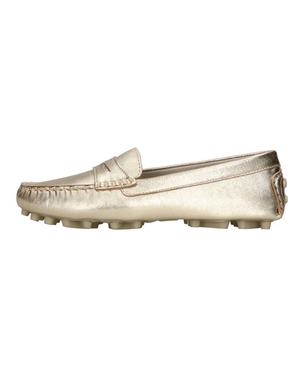 Emanuélle Vee Schoenen ,Geel ,Leer Platte Schoenen Gouden in het Natural