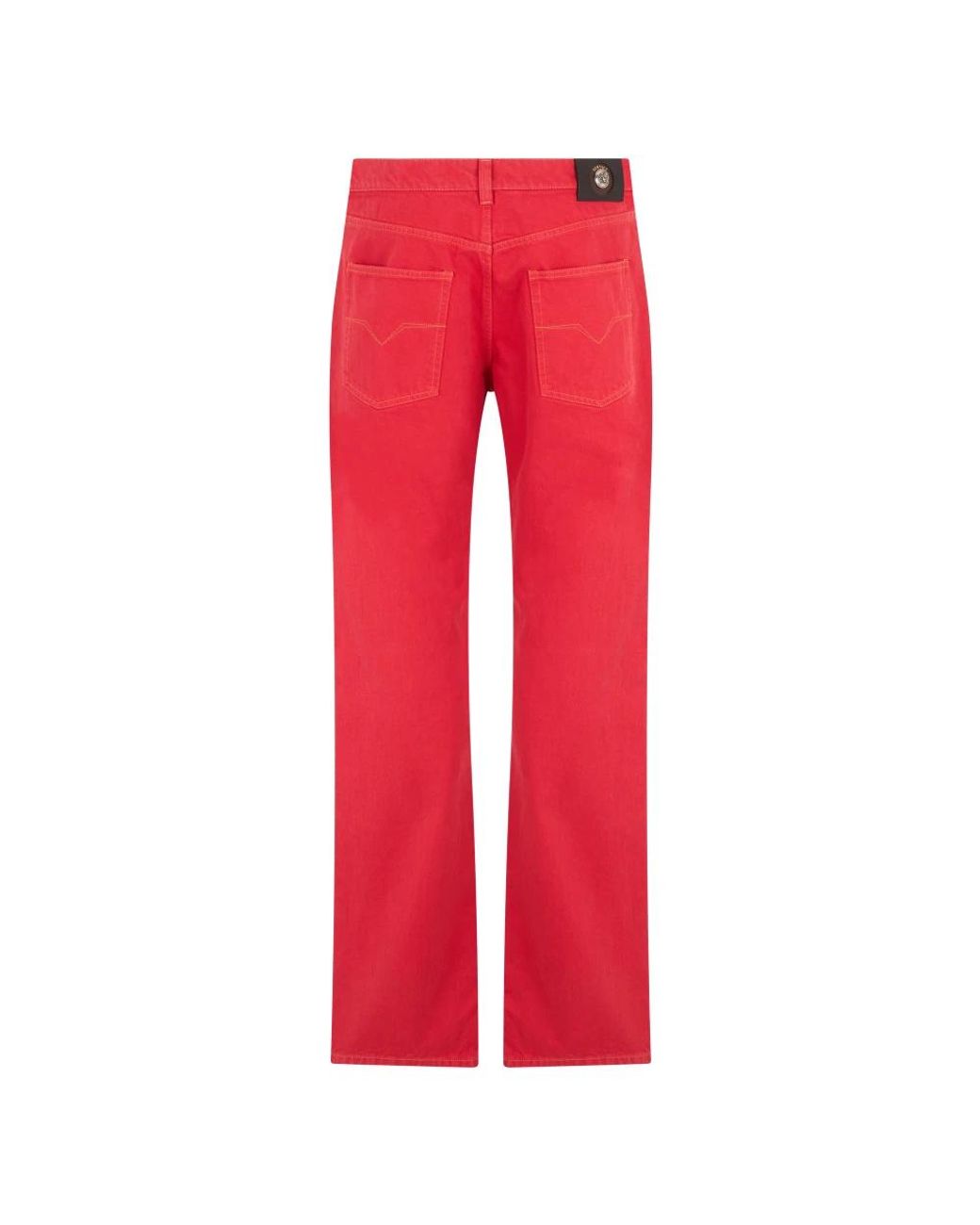 Versace Red Straight Jeans for men
