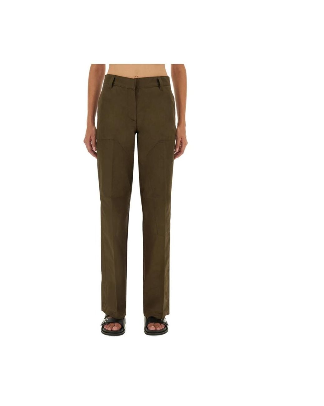 Tory Burch Green Straight Trousers